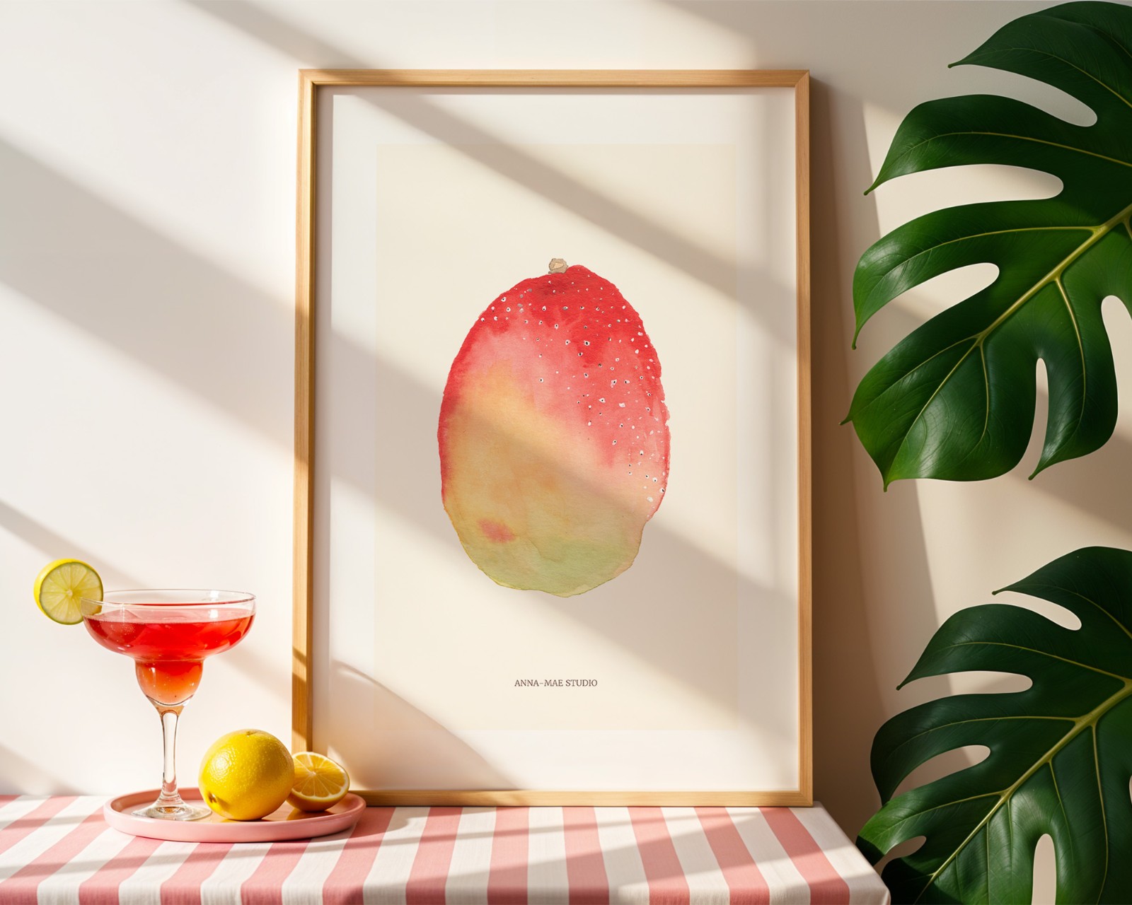 Mango Poster | Handgeschilderde fruitillustratie – Anna-Mae Studio - 90889 Mango Poster | Handgeschilderde fruitillustratie – Anna-Mae Studio