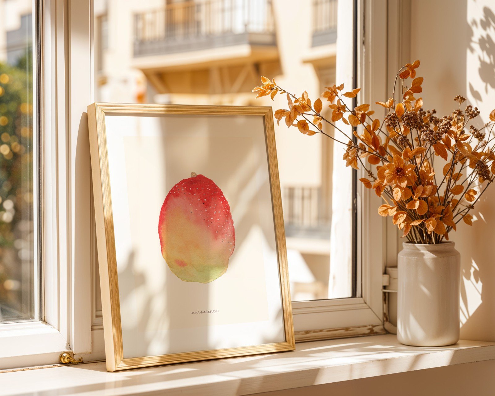 Mango Poster | Handgeschilderde fruitillustratie – Anna-Mae Studio - 90890 Mango Poster | Handgeschilderde fruitillustratie – Anna-Mae Studio