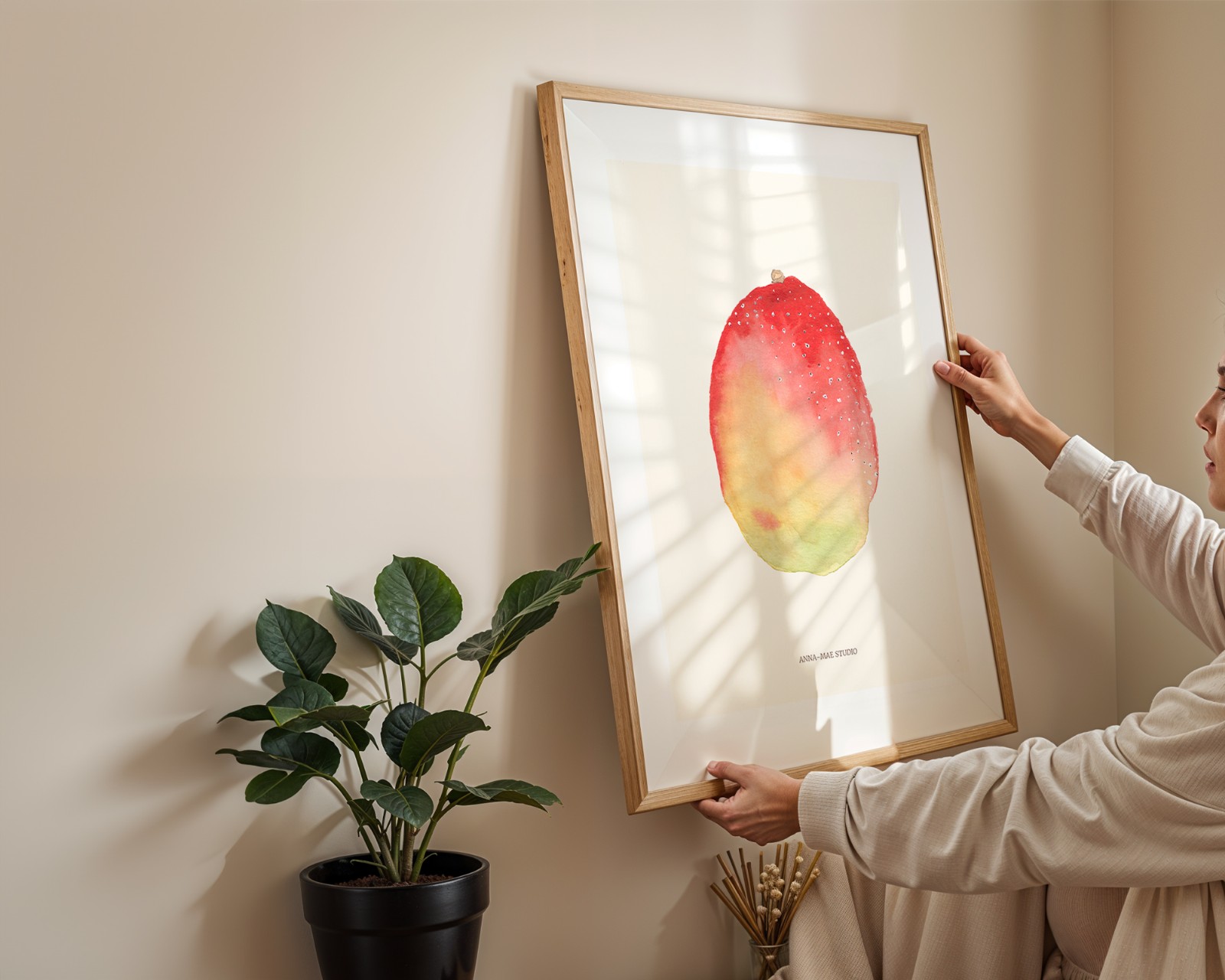 Mango Poster | Handgeschilderde fruitillustratie – Anna-Mae Studio - 90891 Mango Poster | Handgeschilderde fruitillustratie – Anna-Mae Studio