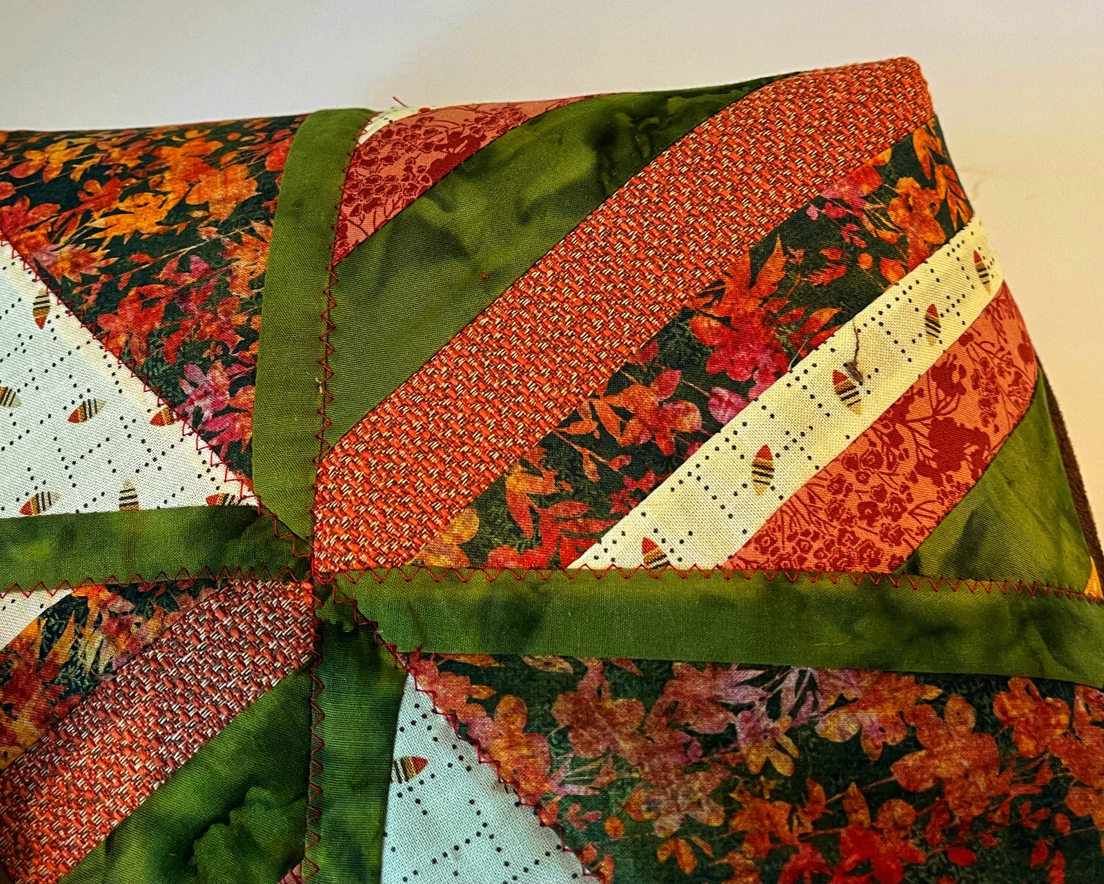 Handgemaakte tas, patroon van warme kleuren - 101275 Handgemaakte tas, patroon van warme kleuren