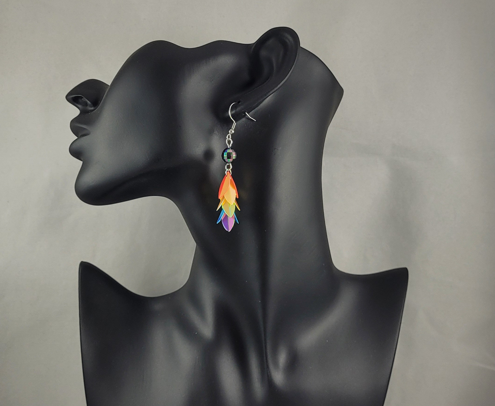 Disco holografische regenboog hang oorbellen