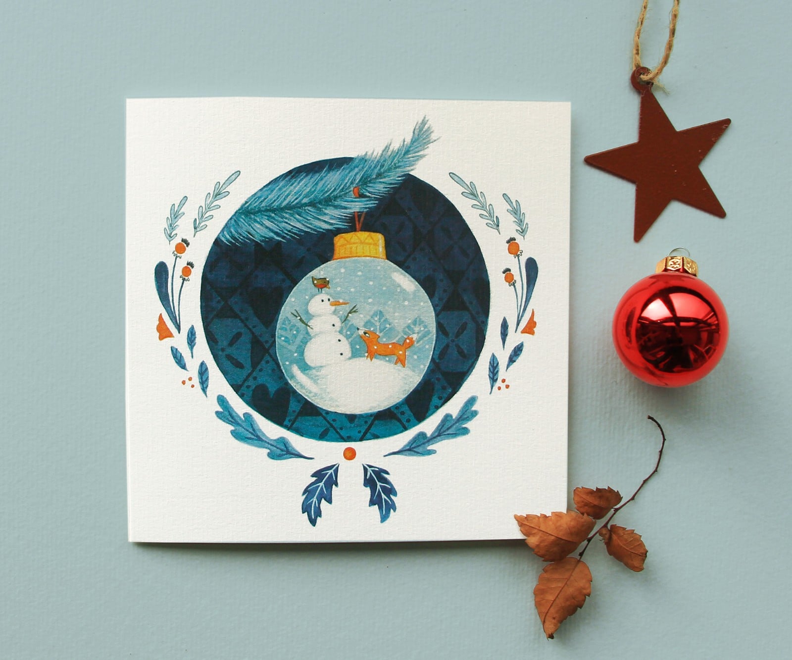 Kerstkaart Sneeuwbal - 108039 Kerstkaart Sneeuwbal