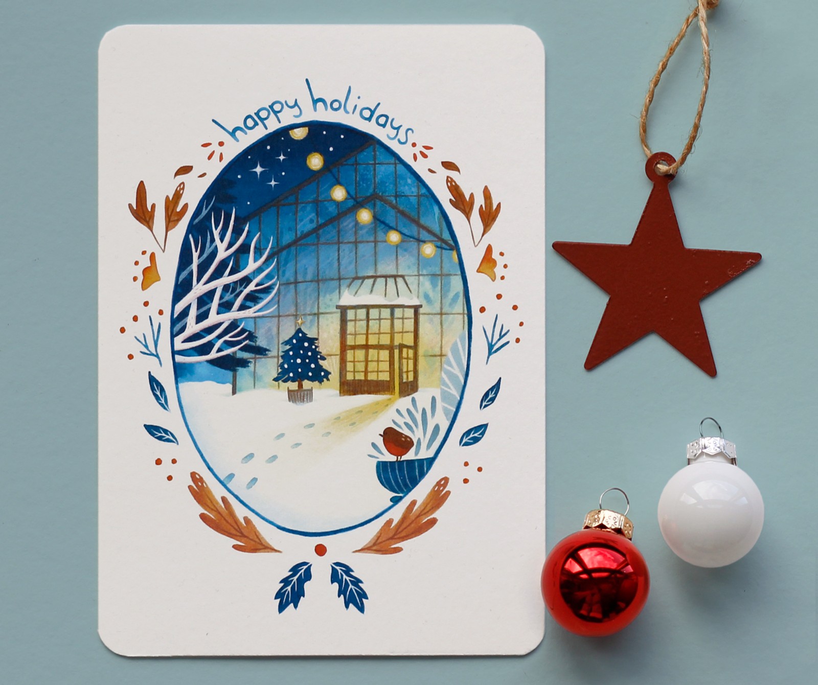 Kerstkaart Tropische Kas