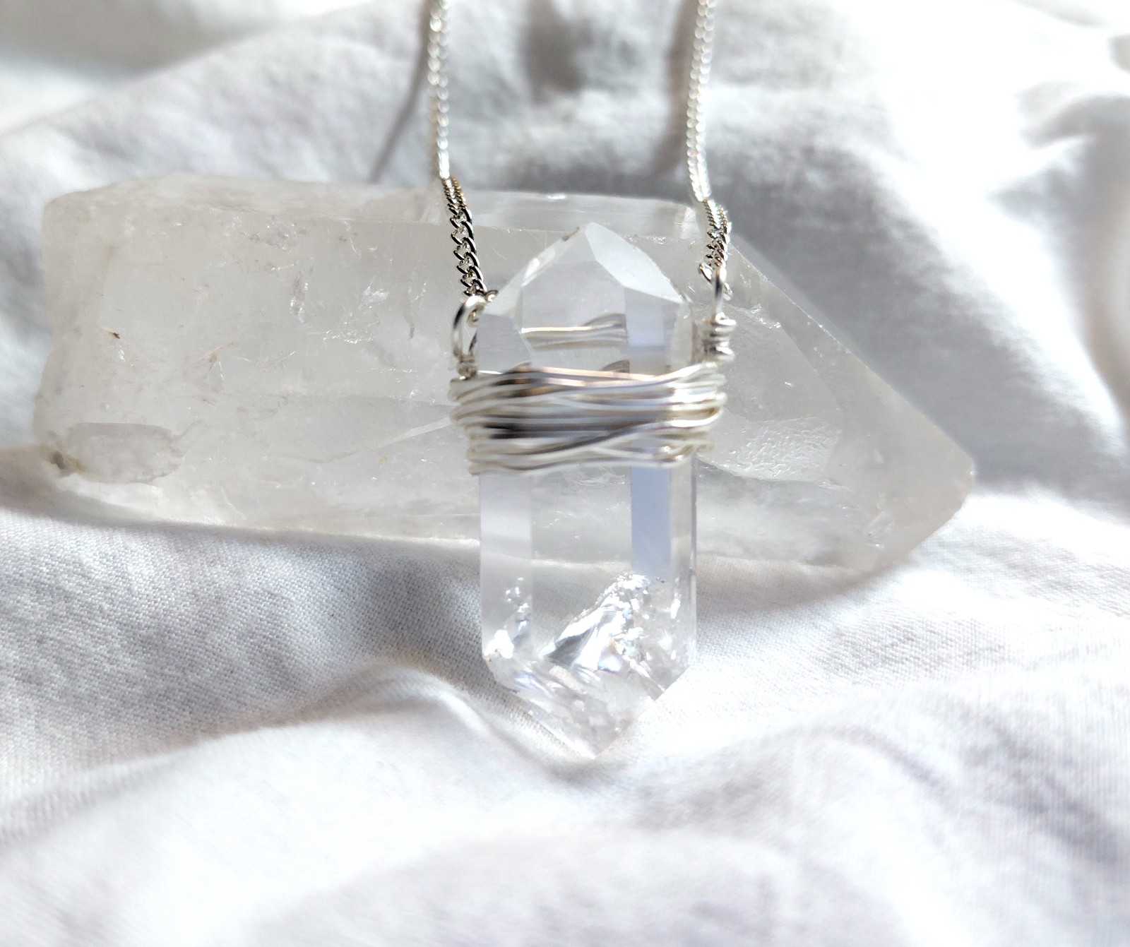 Ketting dubbeleinder bergkristal - 149416 Ketting dubbeleinder bergkristal