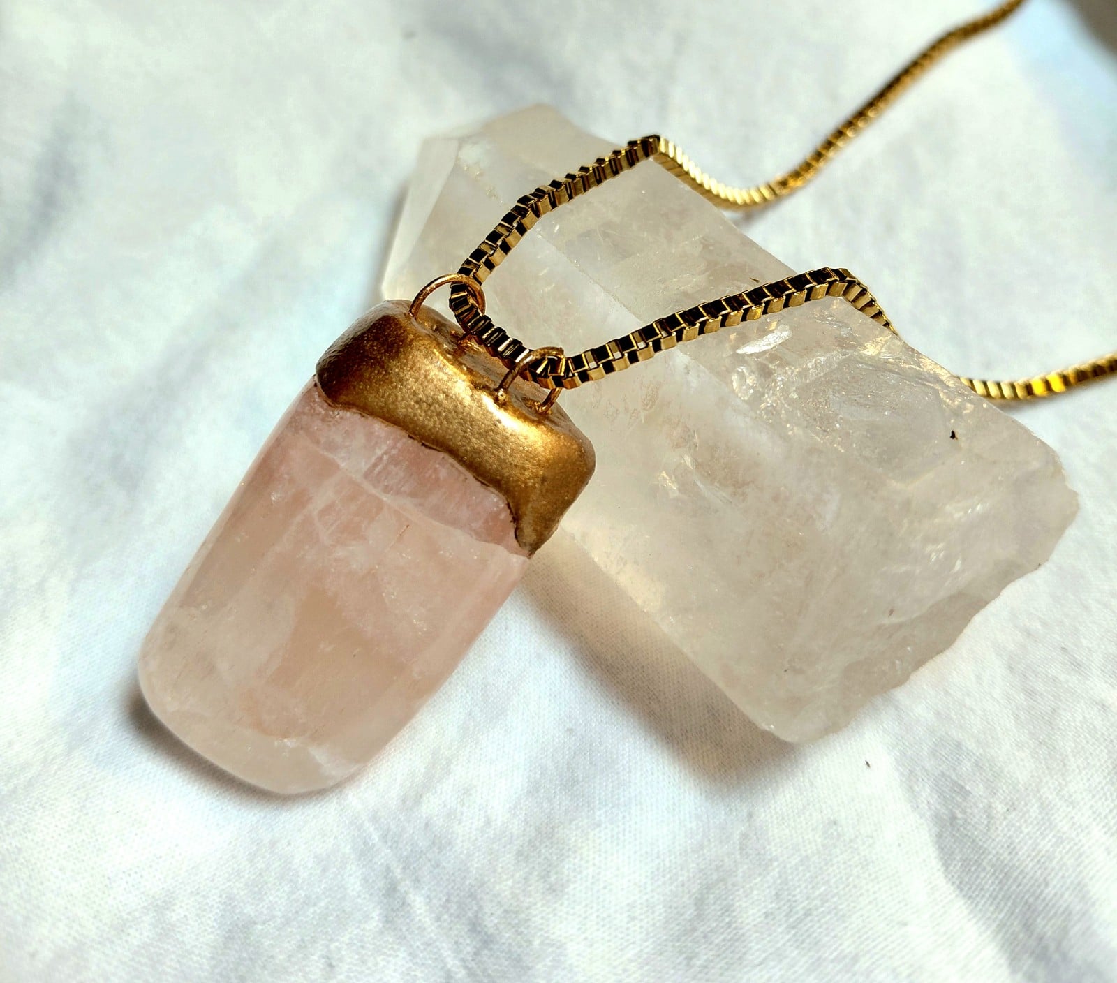 Ketting roze (mangano-) calciet - 149397 Ketting roze (mangano-) calciet