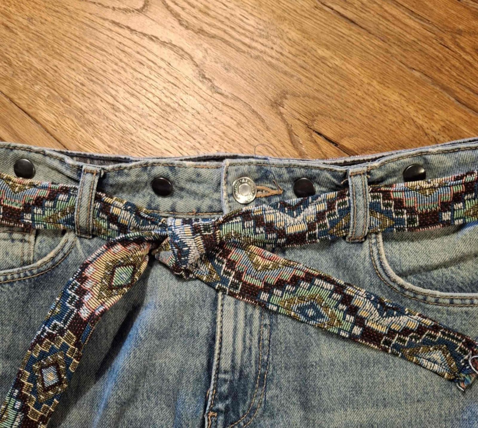 Upcycled Denim Schoudertas – Boho Details – One of a Kind - 153127 Upcycled Denim Schoudertas – Boho Details – One of a Kind