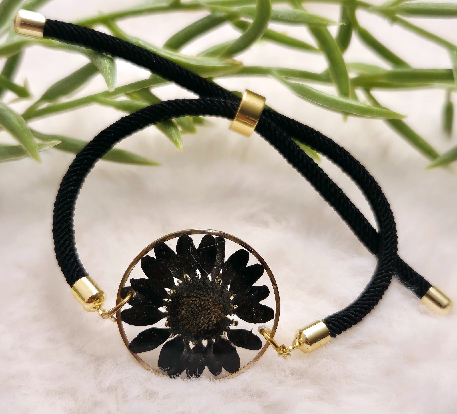 Resin zwarte adjustable armband