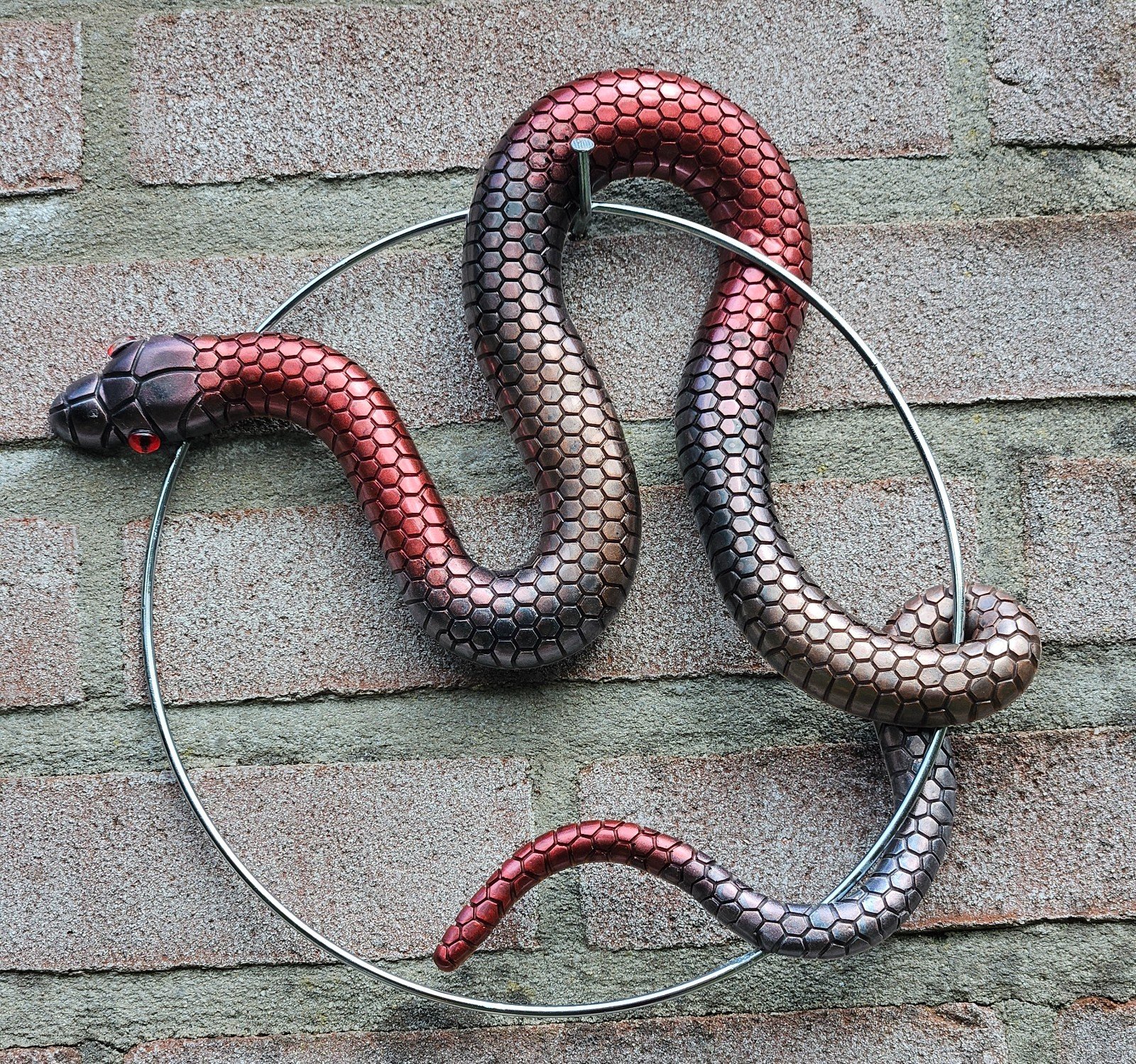Handgemaakt epoxy slang cirkel "Ziggy the Snake" Cirkel Metallic dive… - 99776 Handgemaakt epoxy slang cirkel "Ziggy the Snake" Cirkel Metallic diverse kleuren