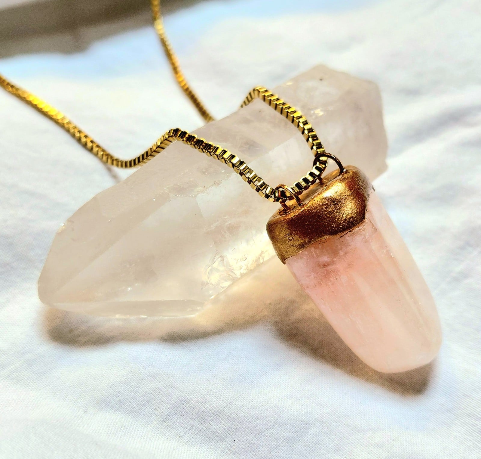 Ketting roze (mangano-) calciet - 149399 Ketting roze (mangano-) calciet