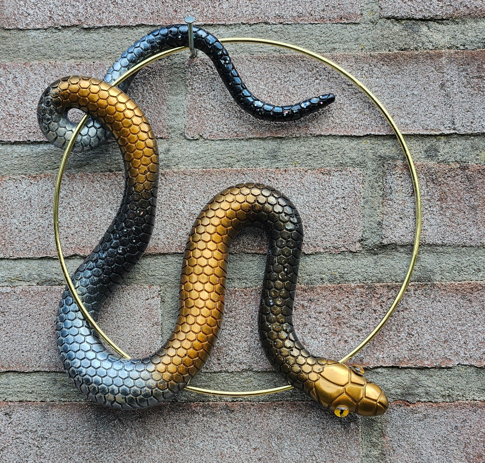 Handgemaakt epoxy slang cirkel "Ziggy the Snake" Cirkel Metallic dive… - 99784 Handgemaakt epoxy slang cirkel "Ziggy the Snake" Cirkel Metallic diverse kleuren