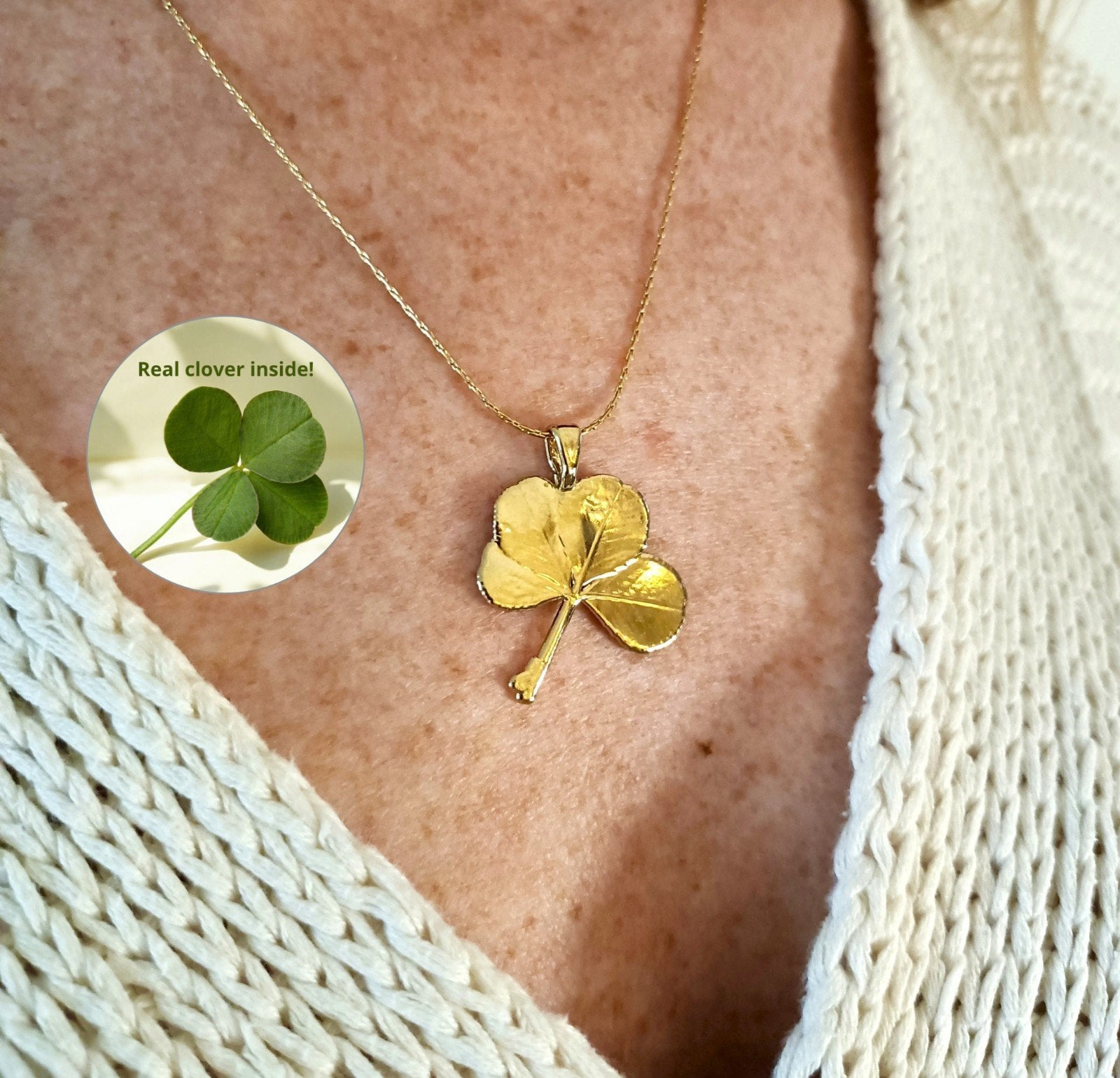 Écht klavertje vier hanger