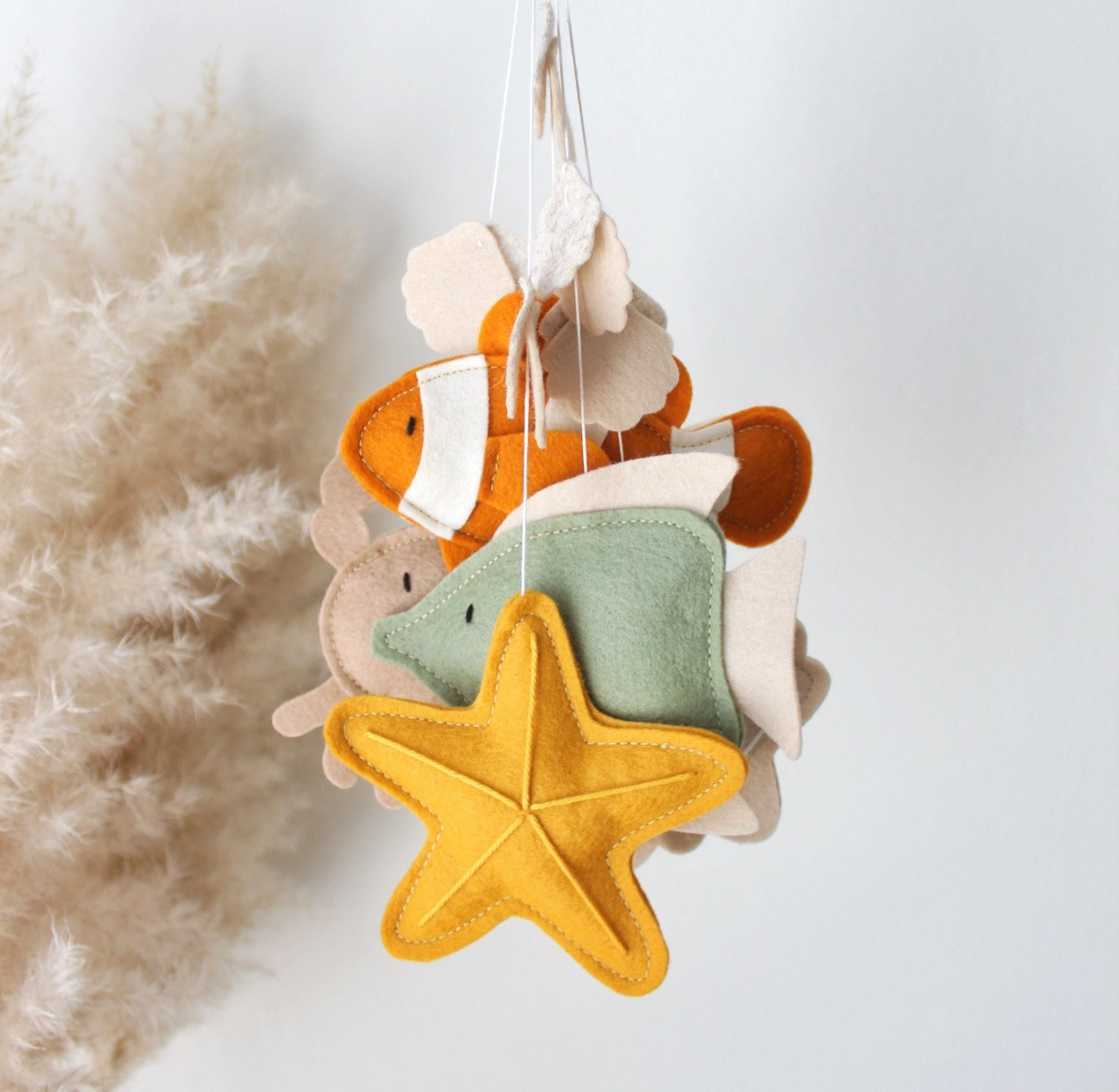 Handgemaakte Babymobiel | Sea Life - 130616 Handgemaakte Babymobiel | Hout & Wolvilt | Sea Life