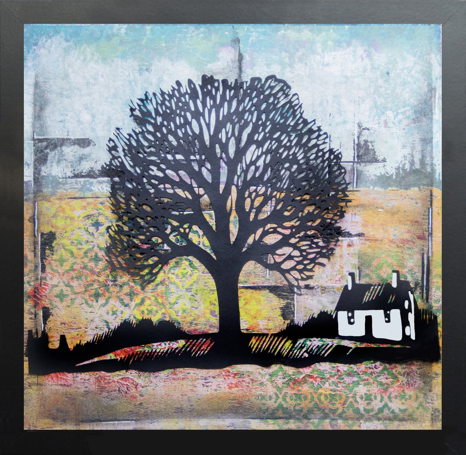 Silhouet van een plattelandslandschap 2 - 86658 Silhouet van een plattelandslandschap 2