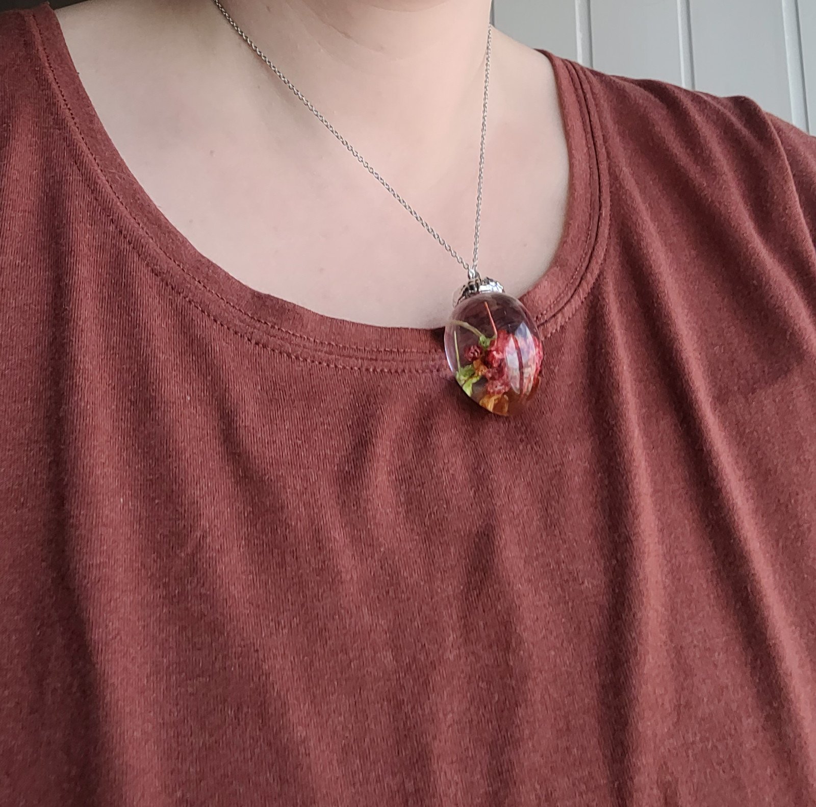 Bloemen eikel vorm ketting - 102587 Bloemen eikel vorm ketting