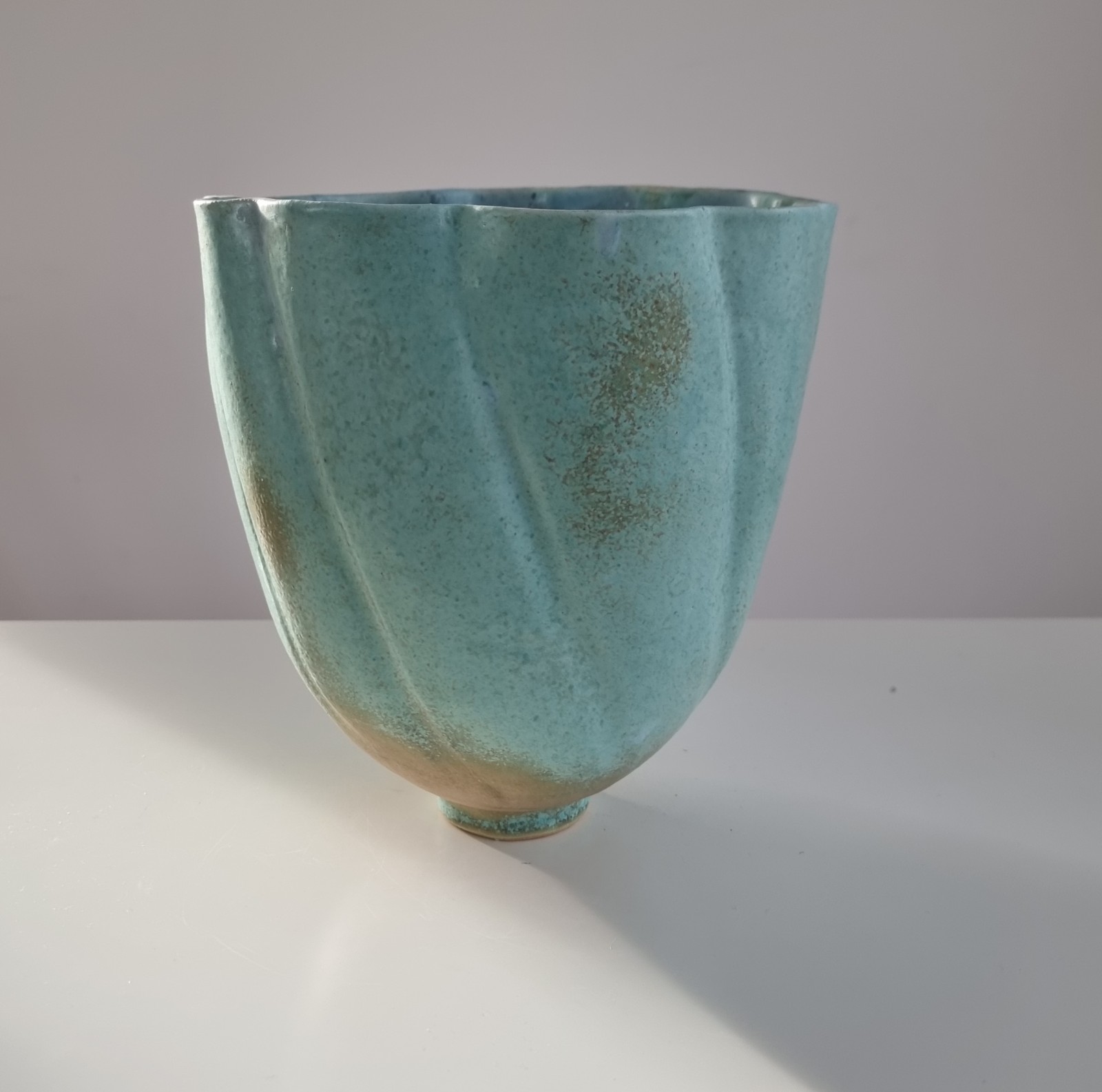 Heerlijke grote vaas, turquoise van kleur, handmade keramiek - 101147 Heerlijke grote vaas, turquoise van kleur, handmade keramiek