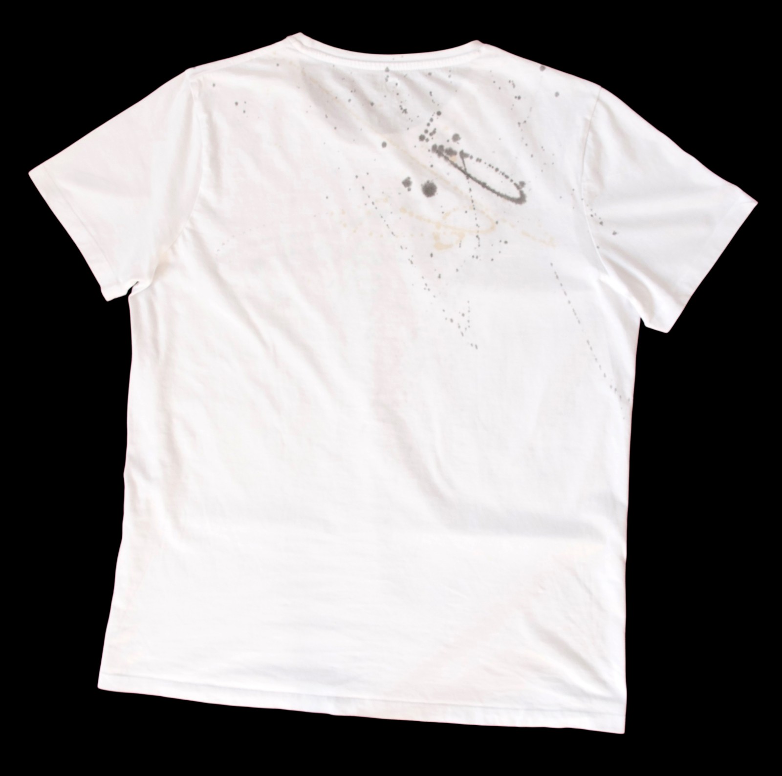 Hand Bedrukt T-Shirt, Geometrisch Insect en Verfspetters, Streetwear Casual, Unisex