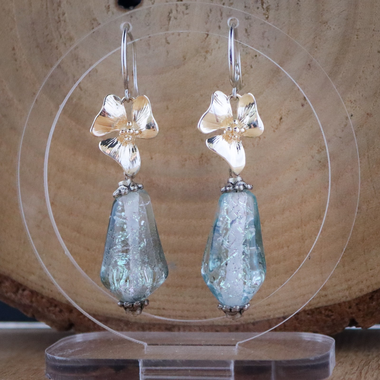 tijdloze romantiek & Koninklijke Allure, luxe sieradenset met dichroi… - 133846 tijdloze romantiek & Koninklijke Allure, luxe sieradenset met dichroic glas lampwork kralen