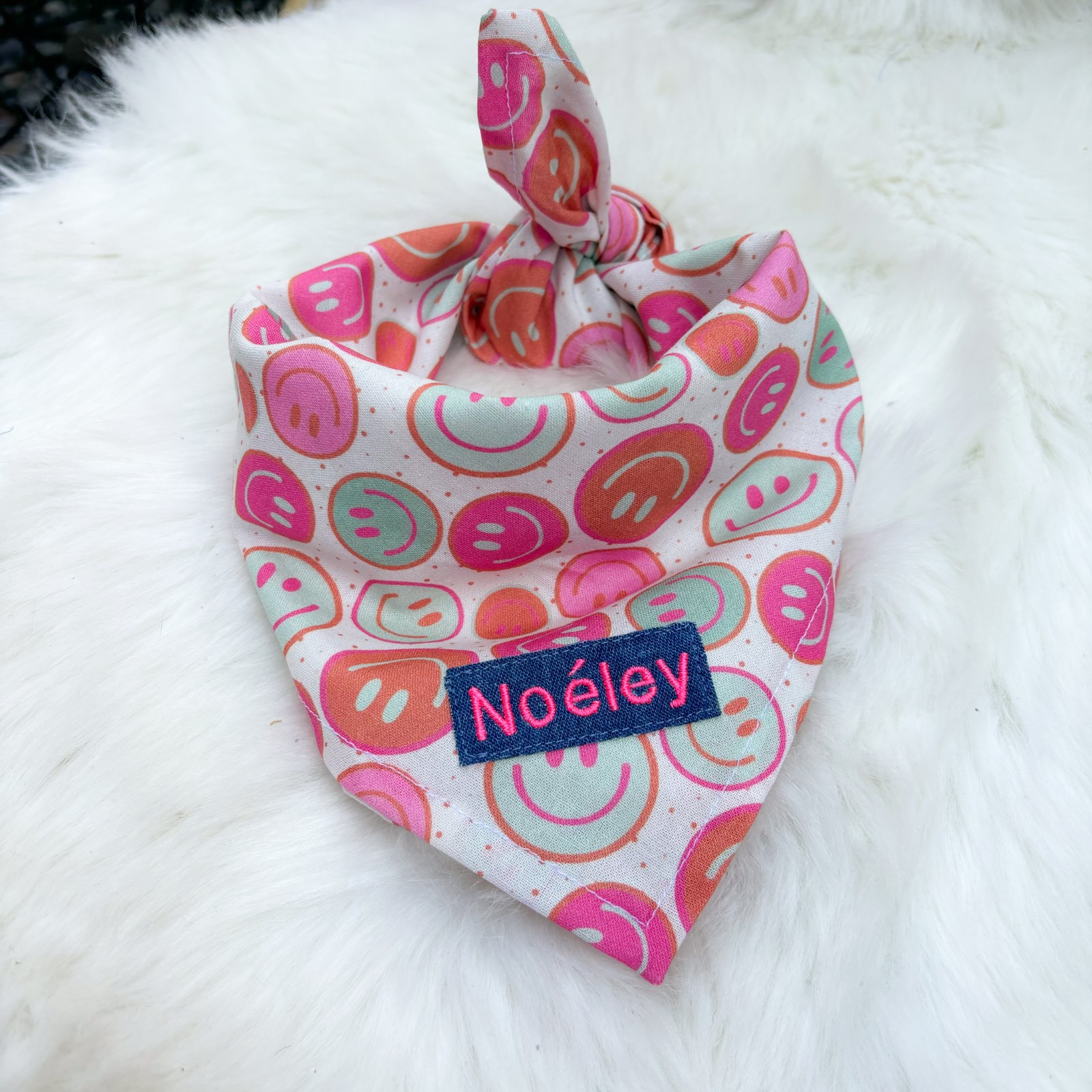 Bandana - Smileys Pink