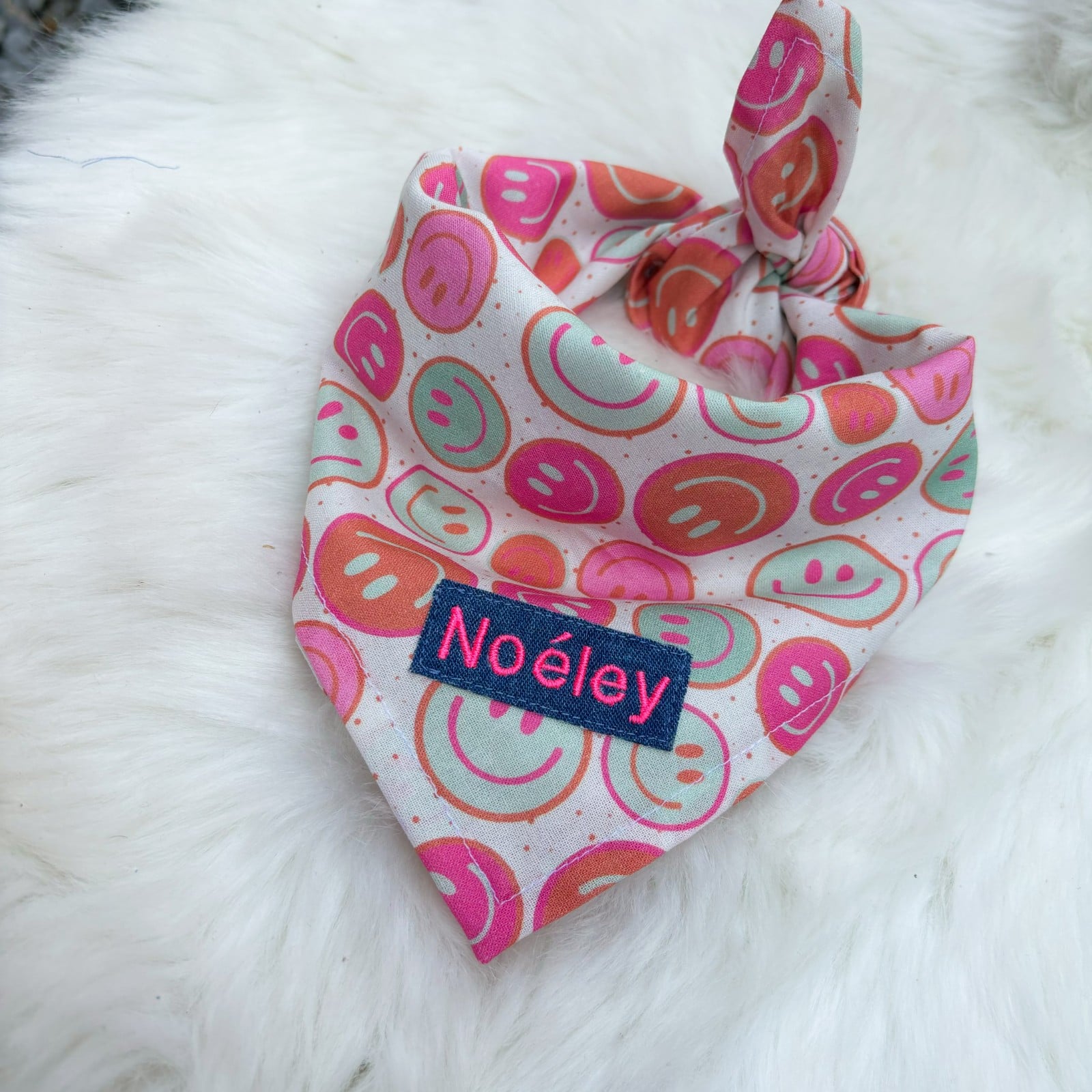 Bandana - Smileys Pink