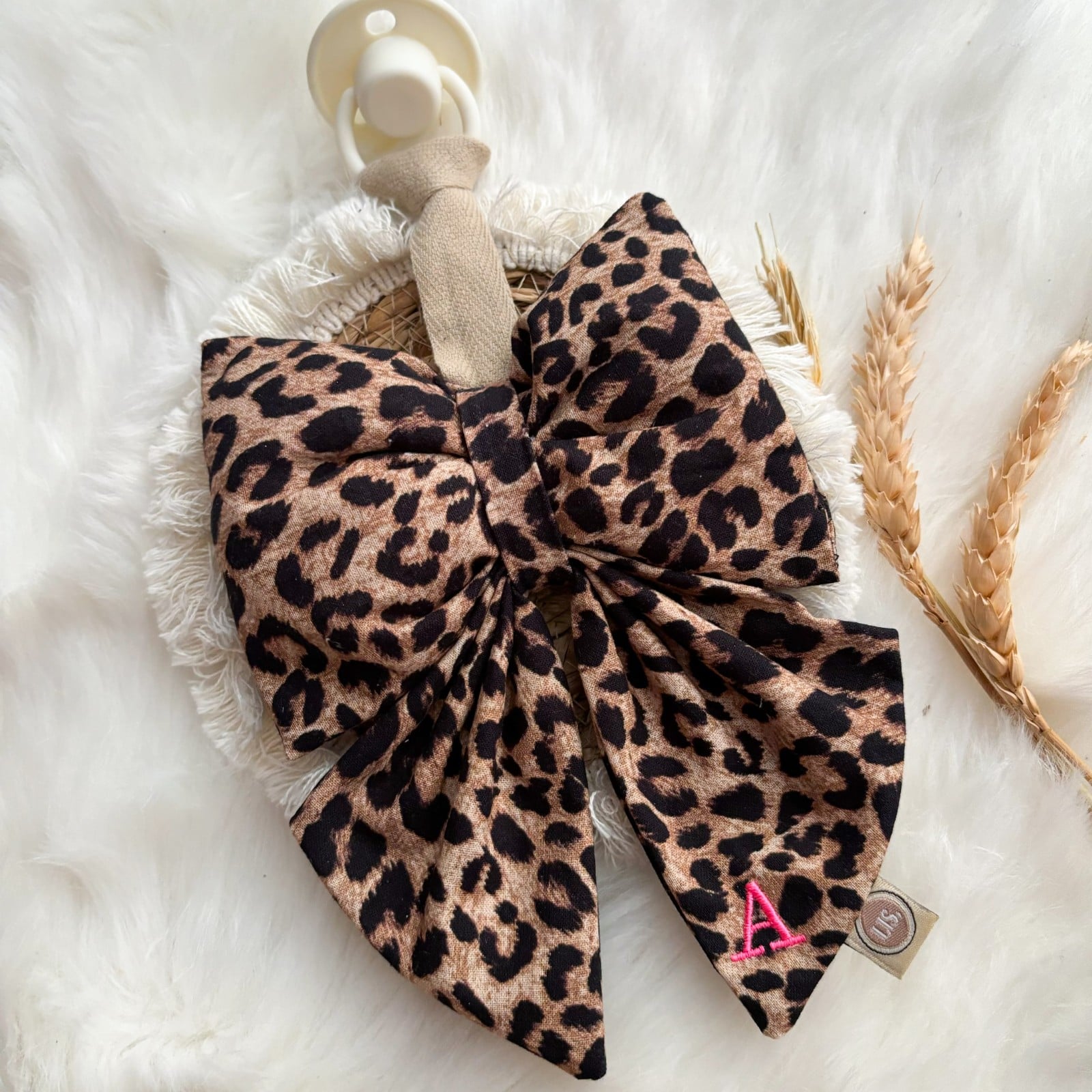 Speendoekje - Strik deluxe leopard