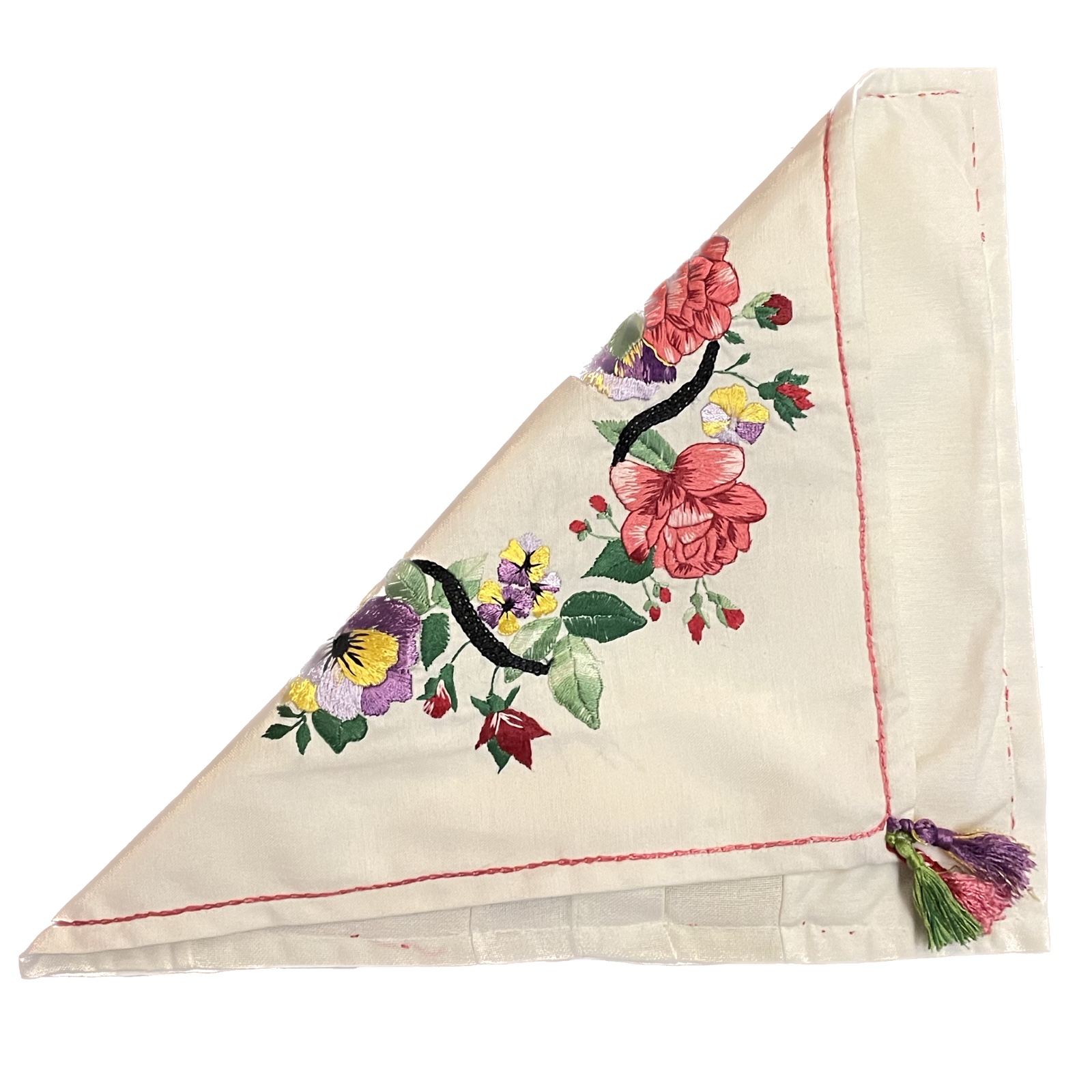 Geborduurd vierkant wit linnen kussenhoes met borduursels. - 53267.jpeg Linnen wit kussenhoes met borduursels.