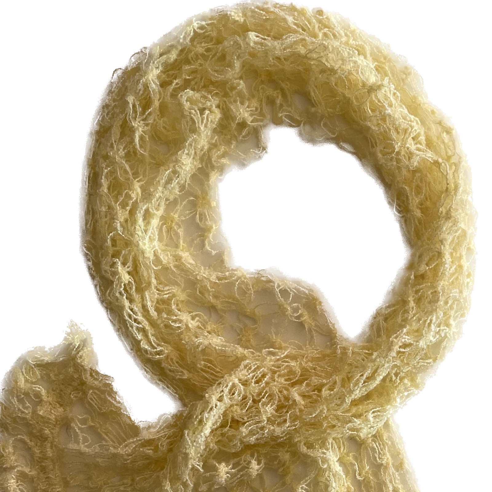 Gehaakte gele sjaal van super zachte angorawol - 53592.jpeg Gehaakte gele sjaal van super zachte angorawol