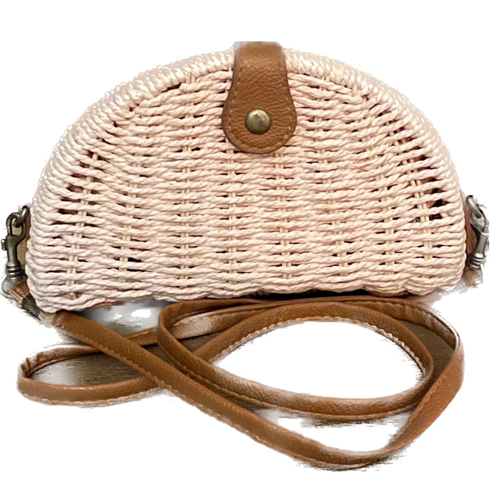 Gevlochten mini tas van rieten met een leren riem - 52994.jpeg Gevlochten mini tas van rieten met een leren riem