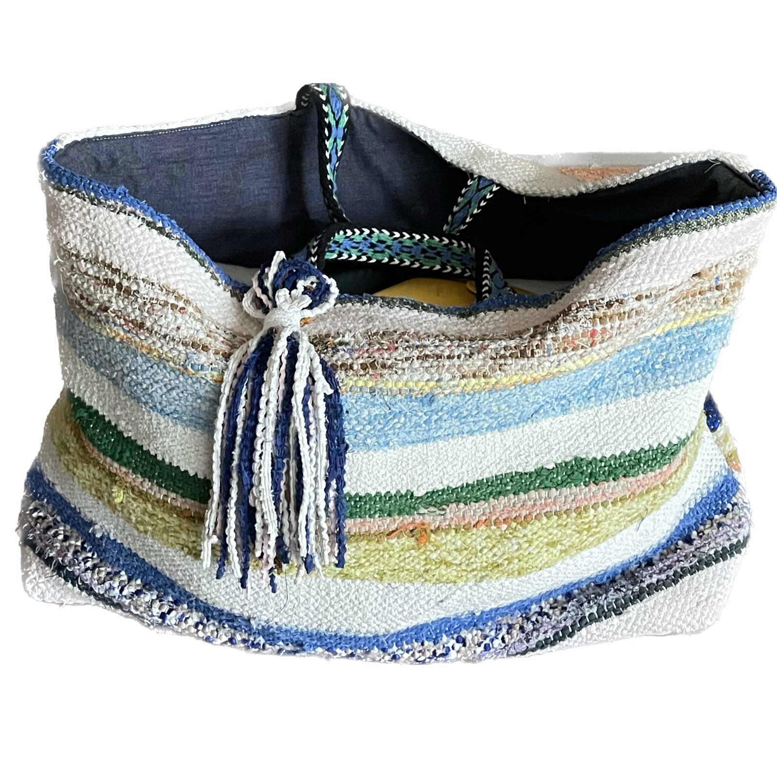 Kelim shopper tas in blauwe kleuren - 52941.jpeg Kelim shopper tas in blauwe kleuren