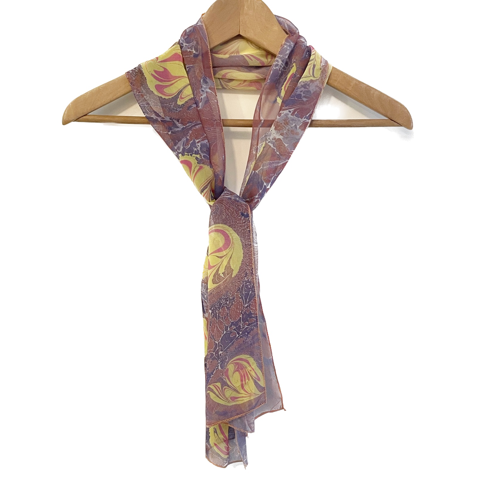 Paars zijden sjaal marble design