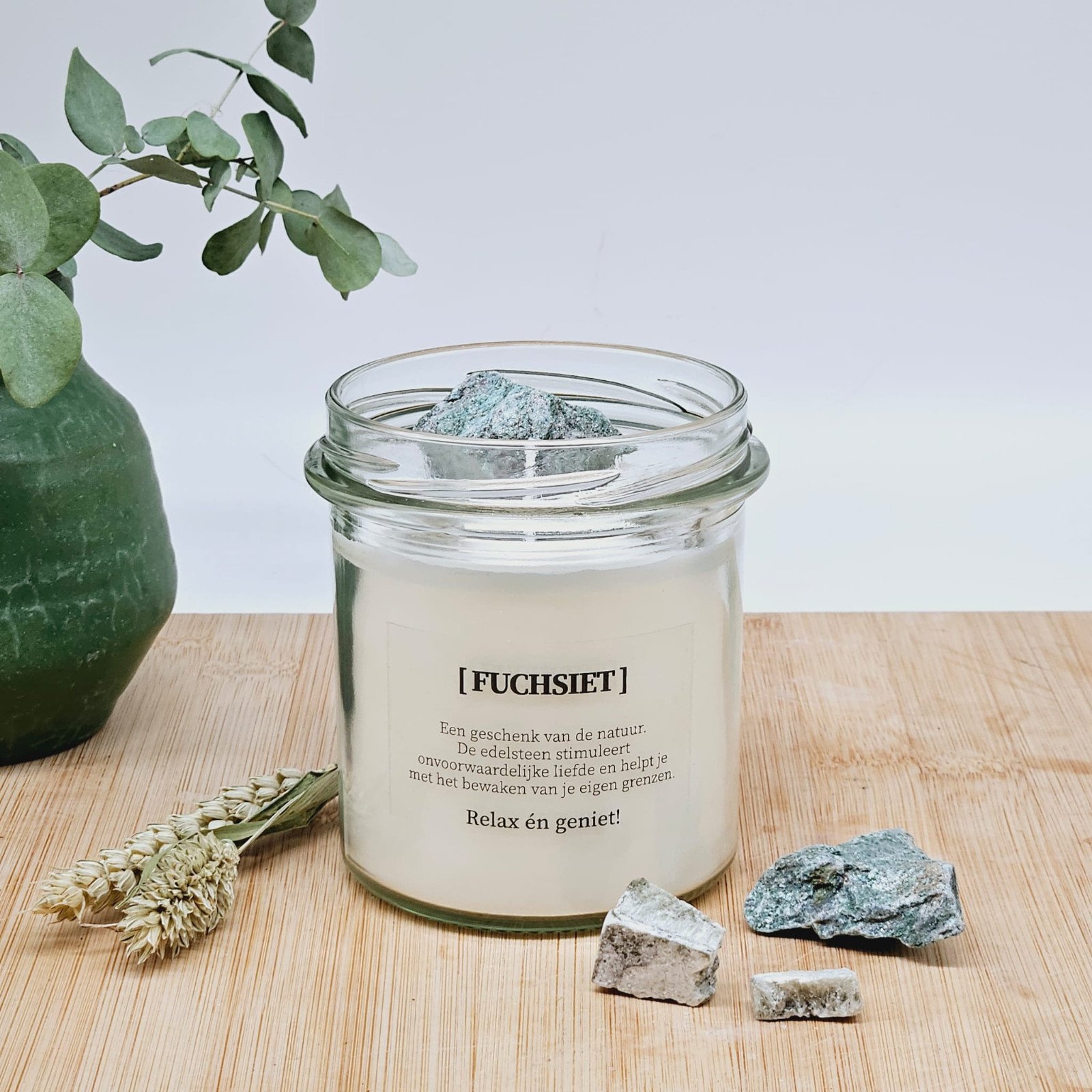 DIY pakket - Kaars met edelsteen en geurdecoratie - Fuchsiet - 54261.jpeg DIY pakket - Sojakaars met edelsteen en geurdecoratie - Fuchsiet