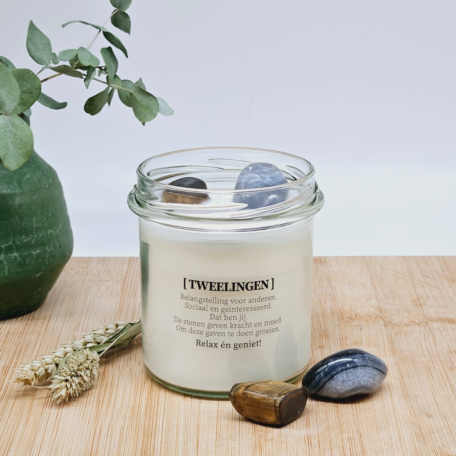 DIY pakket - Sterrenbeeld geurkaars met edelsteen - Tweelingen - 54257.jpeg DIY pakket - Sterrenbeeld geurkaars met edelstenen - Tweelingen