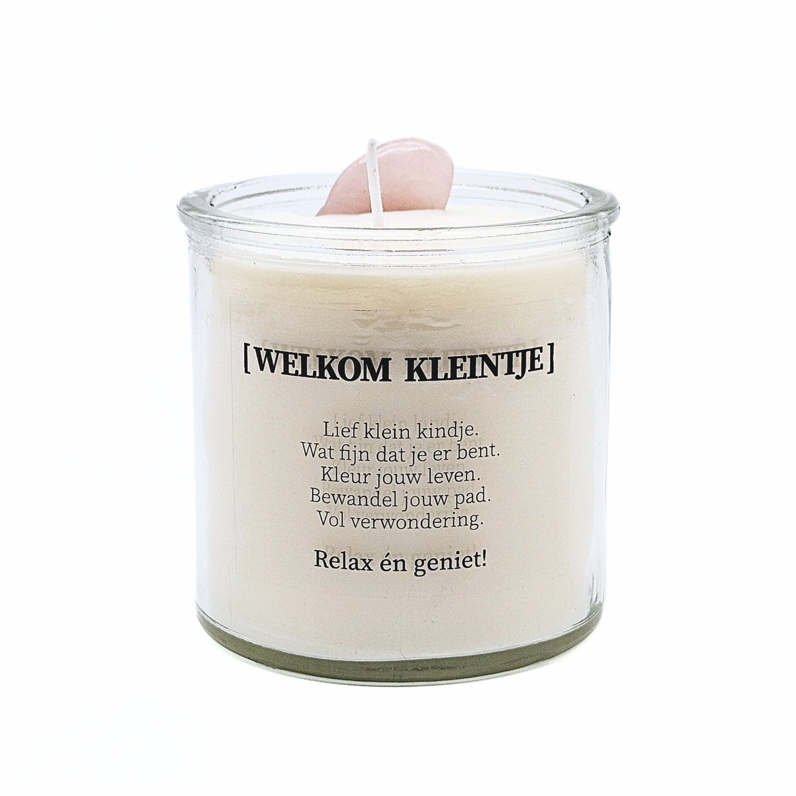 Geboortekaars met edelstenen - Welkom kleintje - meisje