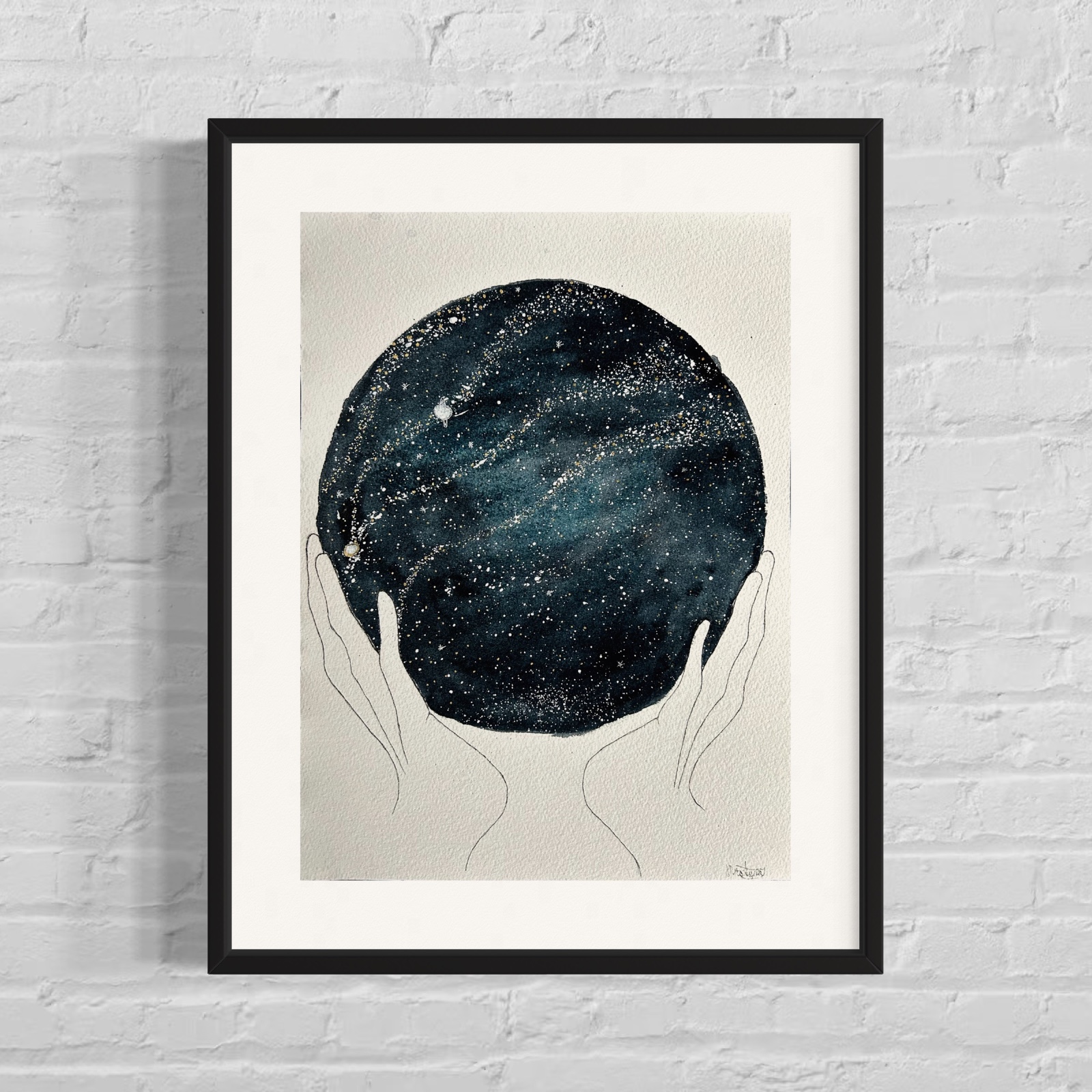 Aquarel schilderij “Holniverse” - 58804.jpeg Waterverf schilderij lot in eigen handen “Holniverse”