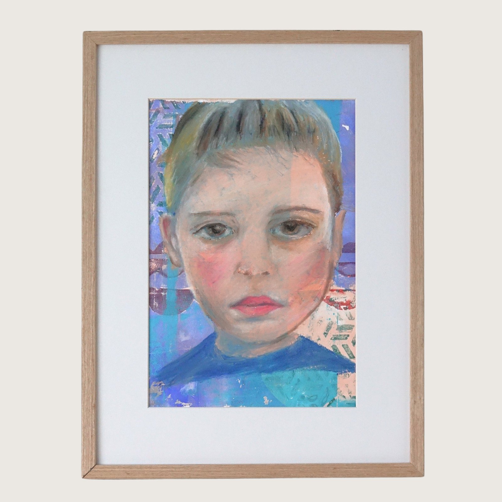 Oilpastel schilderij :Little girl
