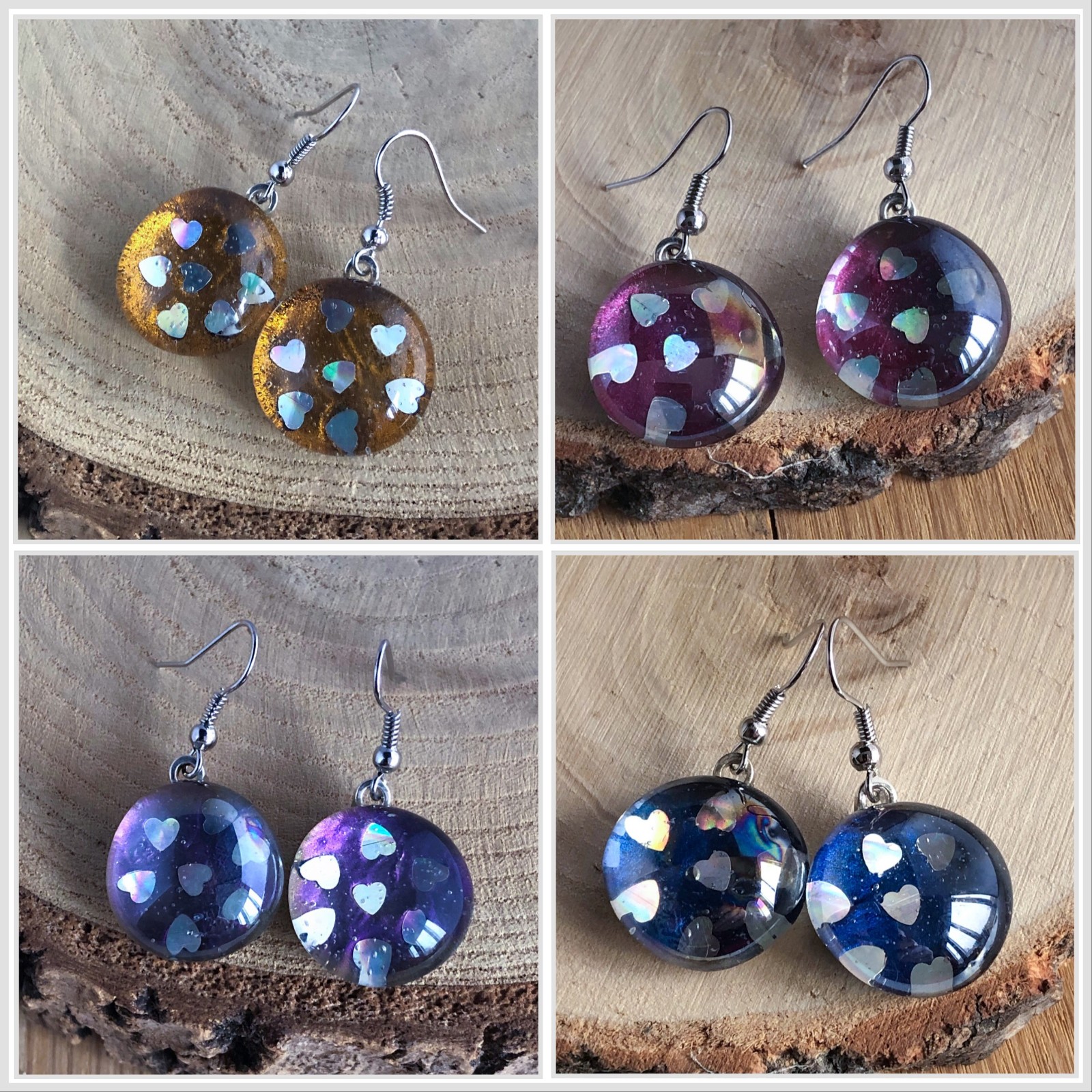 Oorbellen van beschilderd glas voor valentijns dag