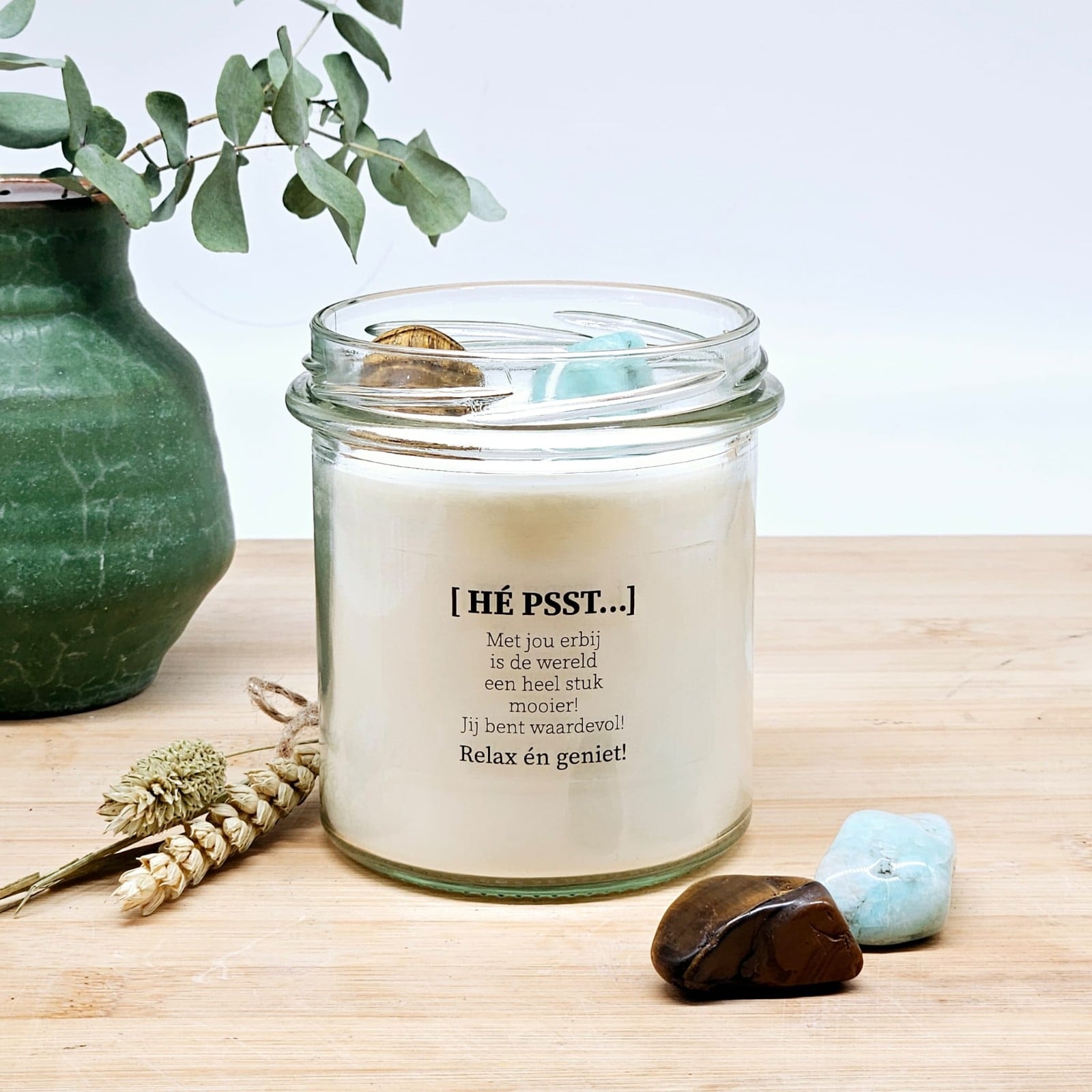 DIY pakket - Kaars met edelsteen en geurolie - Hé psst... - 64788.jpeg DIY pakket - Kaars met edelsteen en geurolie - Hé psst...