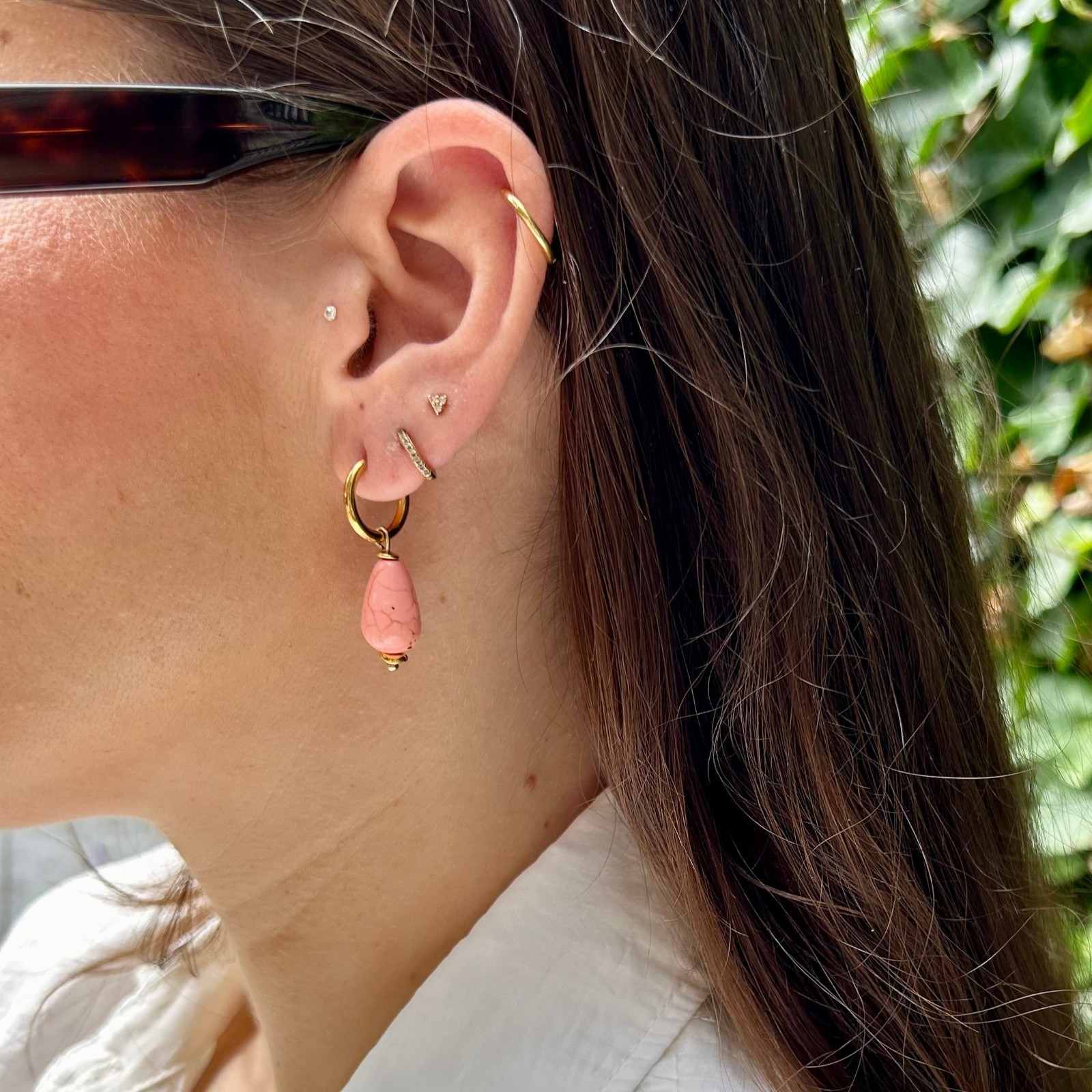 Handgemaakte keramiek druppelvormige Aurora oorbellen