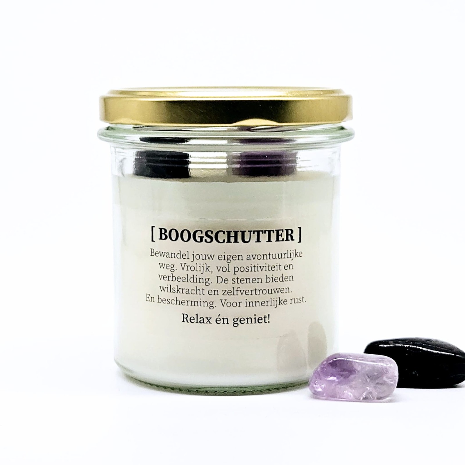 Sterrenbeeld geurkaars met edelstenen - Boogschutter