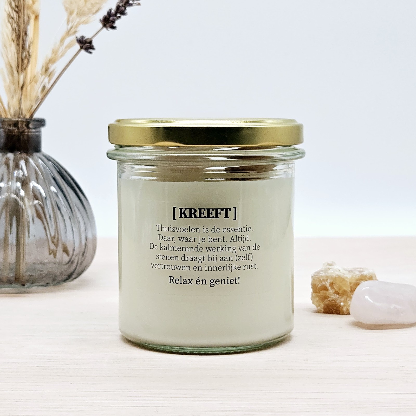 Sterrenbeeld geurkaars met edelstenen - Kreeft