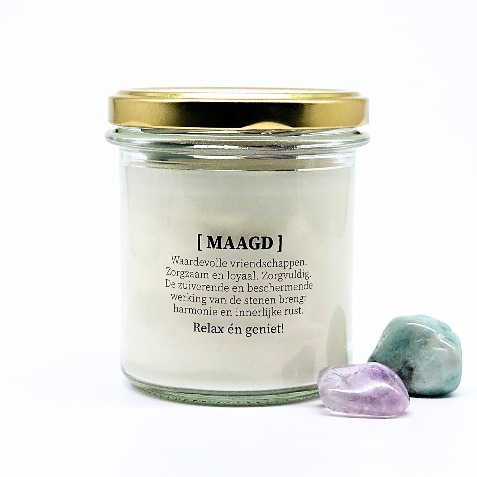 Sterrenbeeld geurkaars met edelstenen - Maagd - 74897.jpeg Sterrenbeeld geurkaars met edelstenen - Maagd