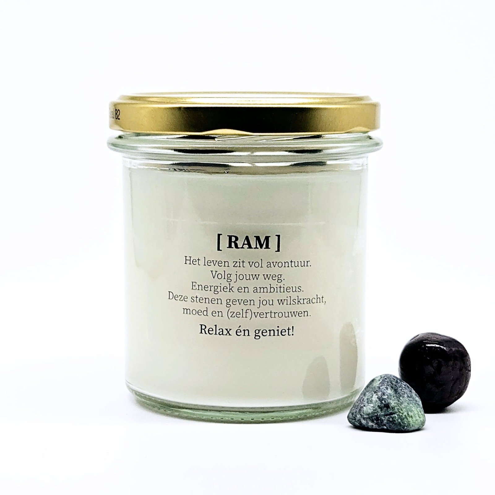 Sterrenbeeld geurkaars met edelstenen - Ram