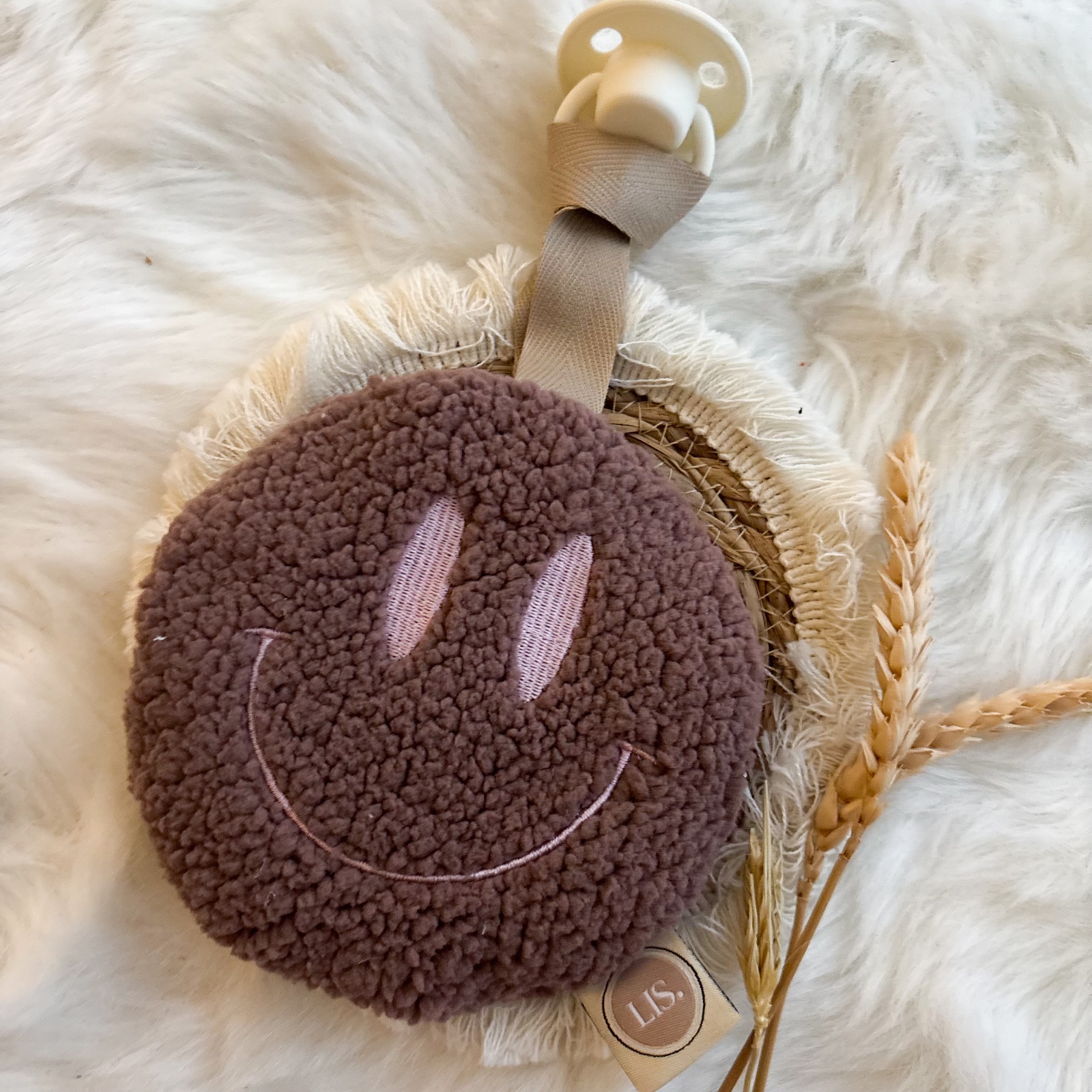 Speenkoord Smiley - mauve