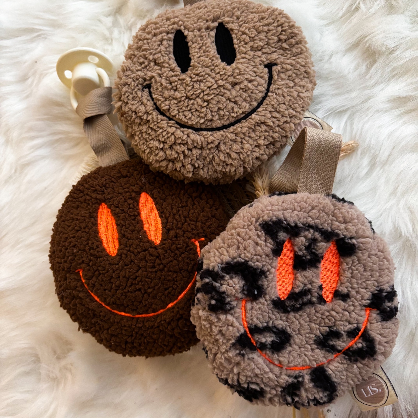 Speenkoord Smiley - mauve