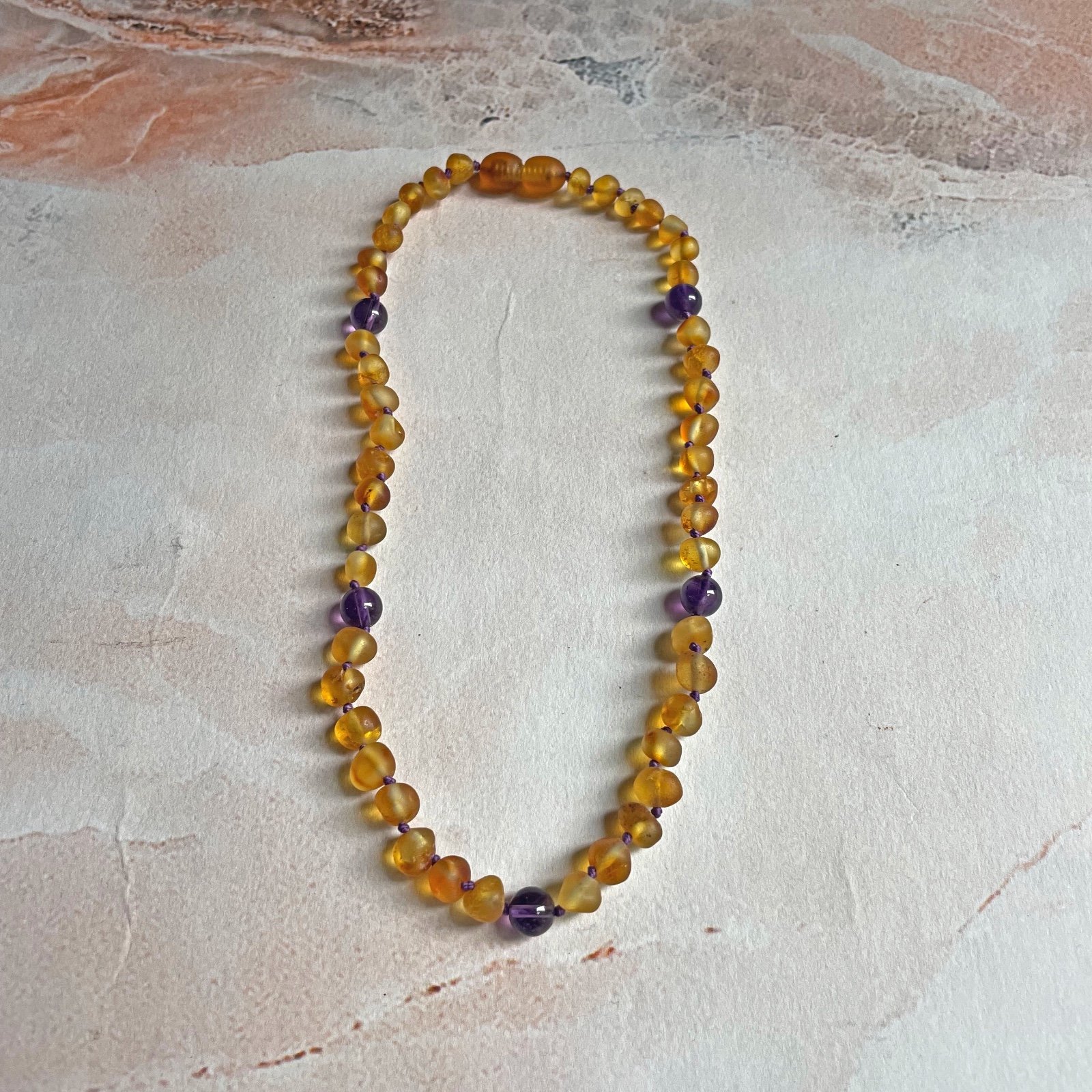 Barnsteen ketting baby Amethist (mat)  |  32cm - 79883 Barnsteen ketting baby Amethist (mat)  |  32cm