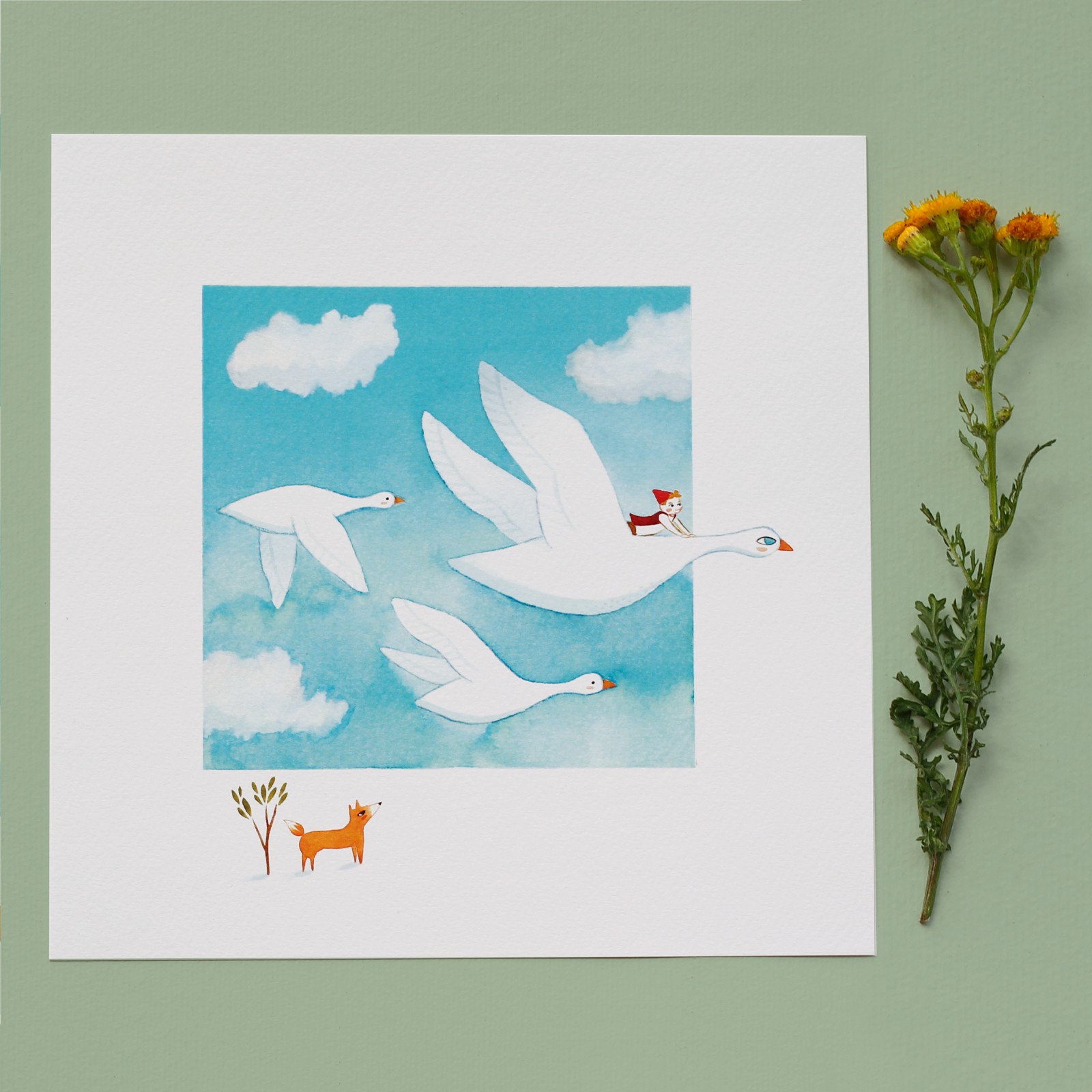 Print Nils Holgersson - 81280 Vierkante Print - Nils Holgersson