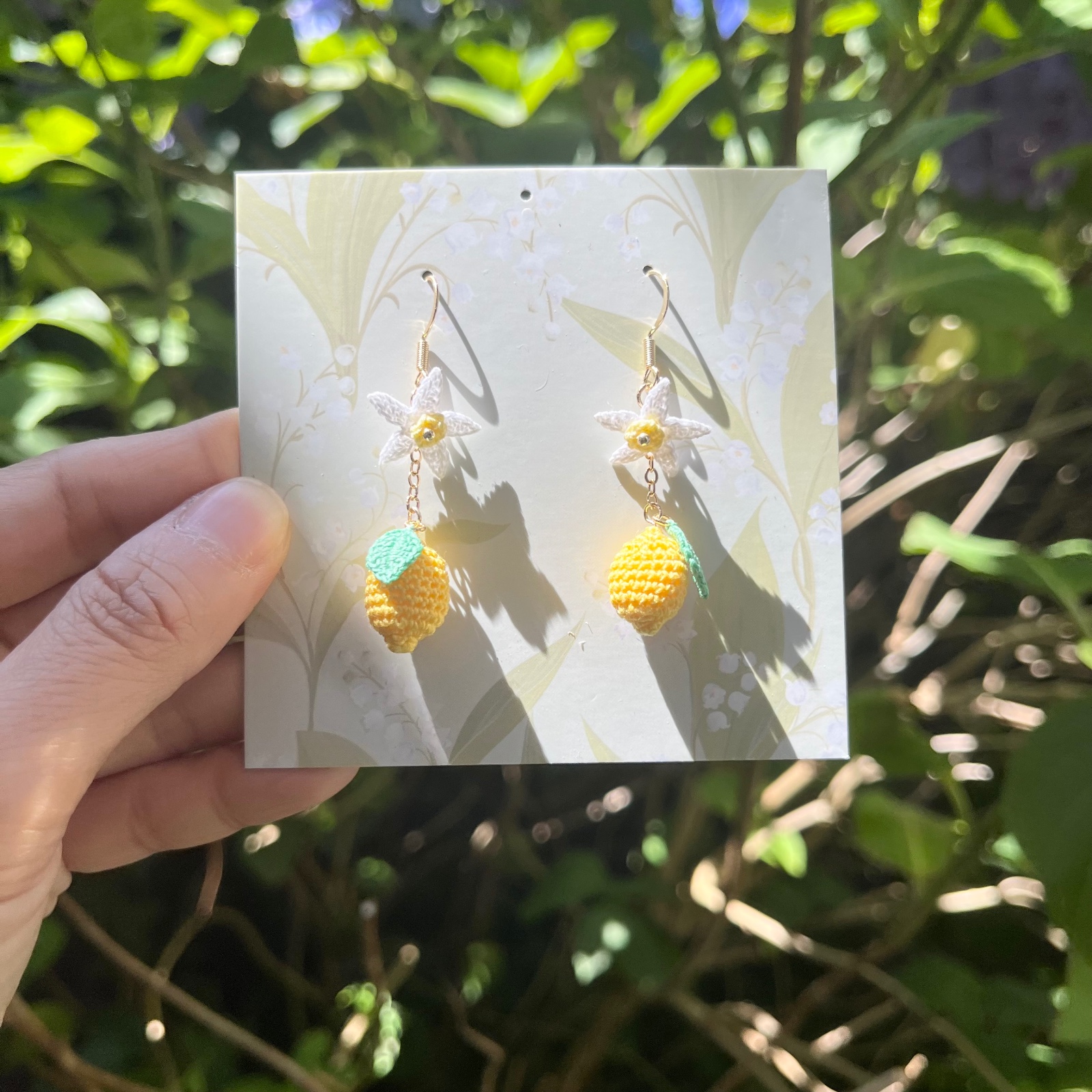 Gehaakte Citroen Oorbellen – Handgemaakte Fruit Hangers - 84639 Gehaakte Citroen Oorbellen – Handgemaakte Fruit Hangers