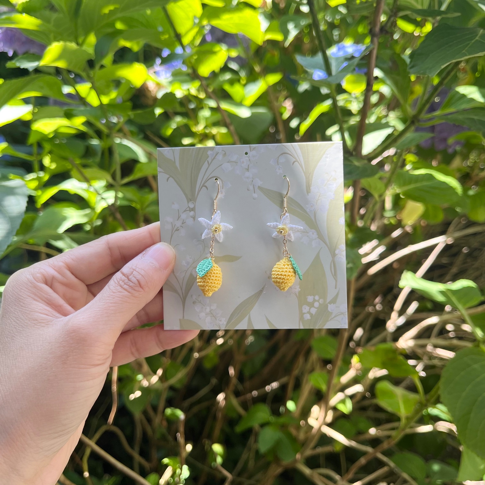 Gehaakte Citroen Oorbellen – Handgemaakte Fruit Hangers - 84640 Gehaakte Citroen Oorbellen – Handgemaakte Fruit Hangers