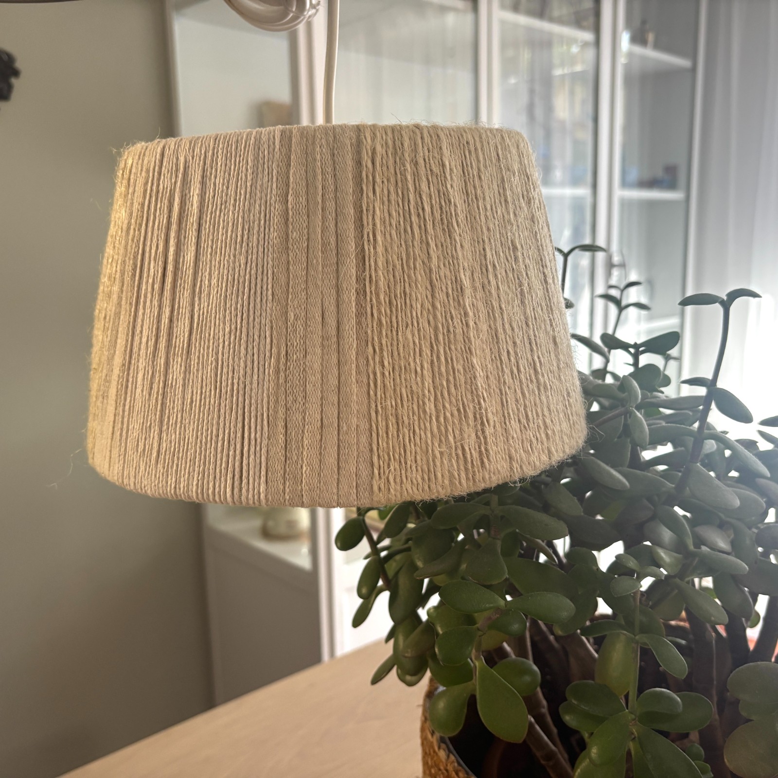 Hanglamp, handgemaakt in 3 soorten materiaal in 1 kleur