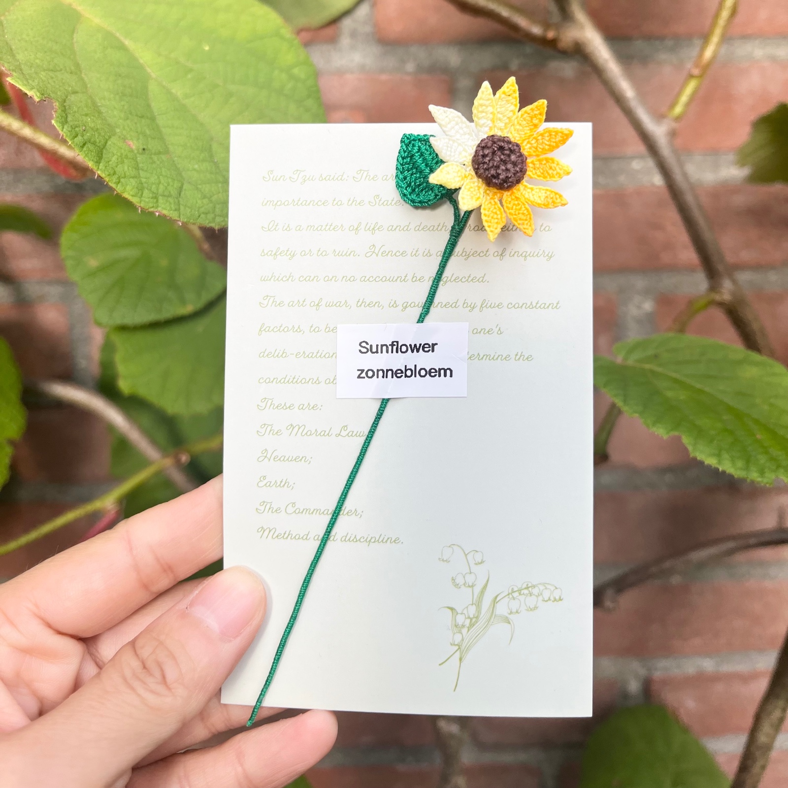 Micro Gehaakte zonnebloemen Boekenleggers