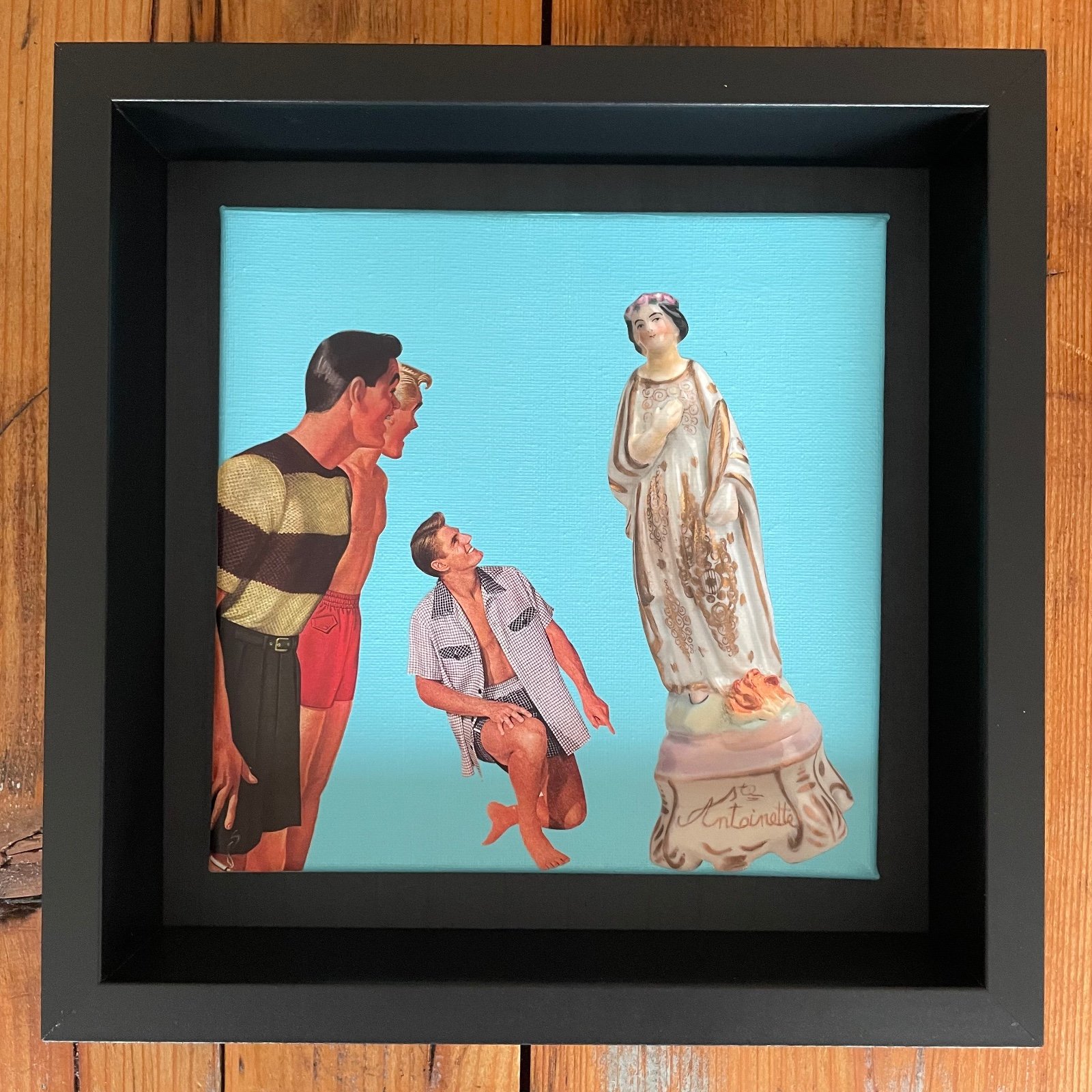 -antoinette retteketette_20x20x1 cm handgeknipte collage op schilders… - 87834 -antoinette retteketette_20x20x1 cm handgeknipte collage op schildersdoek